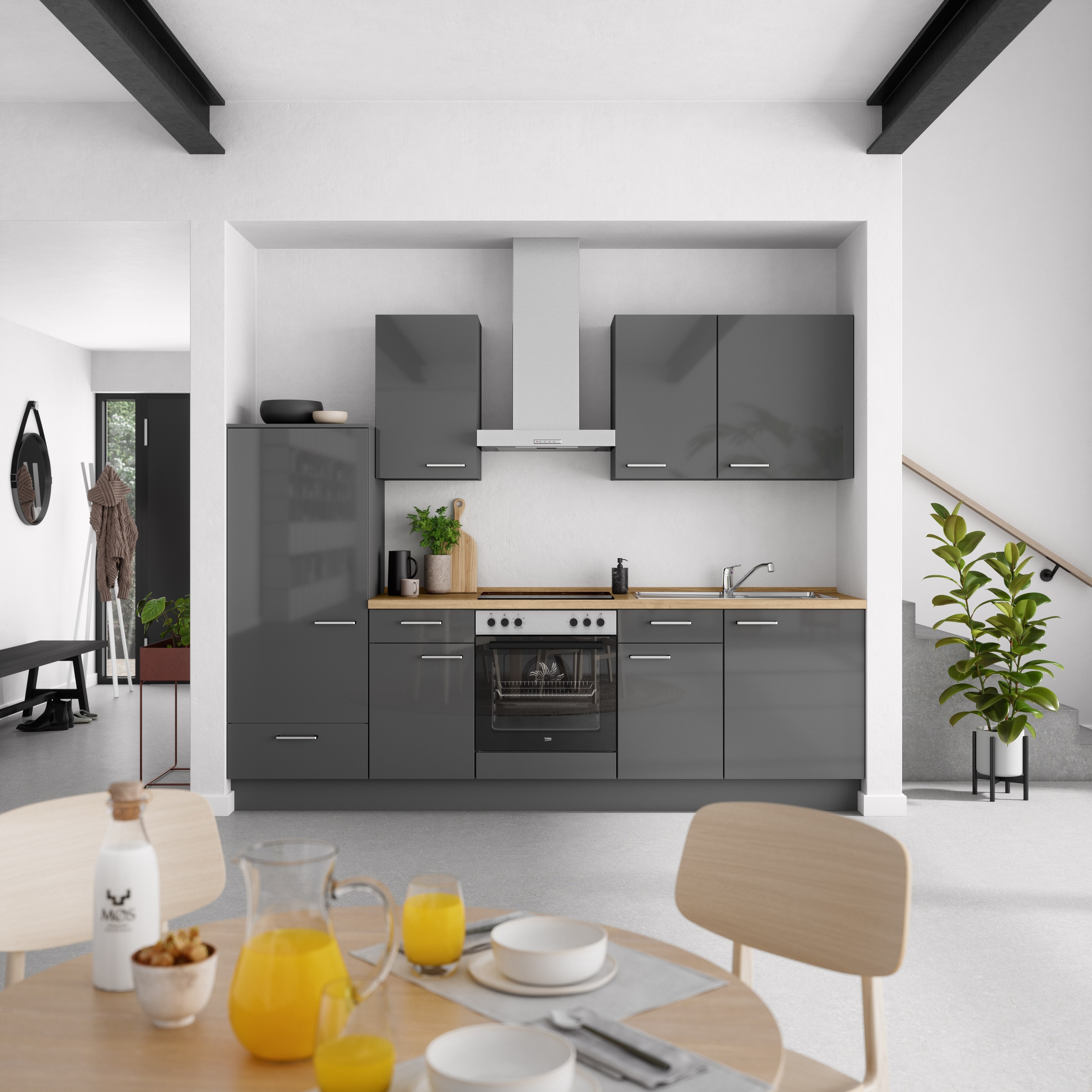 nobilia® Küchenzeile »"Flash I"«, vormontiert, Ausrichtung wählbar, Breite 270 cm, wahlw. mit E-Geräten