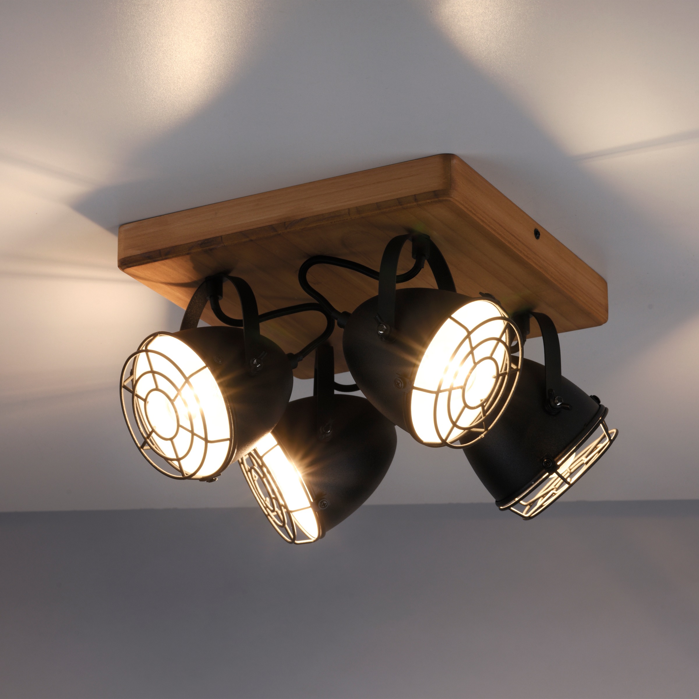 JUST LIGHT Deckenleuchte »BEETLE«, 4 flammig, Leuchtmittel E14   ohne Leuch günstig online kaufen