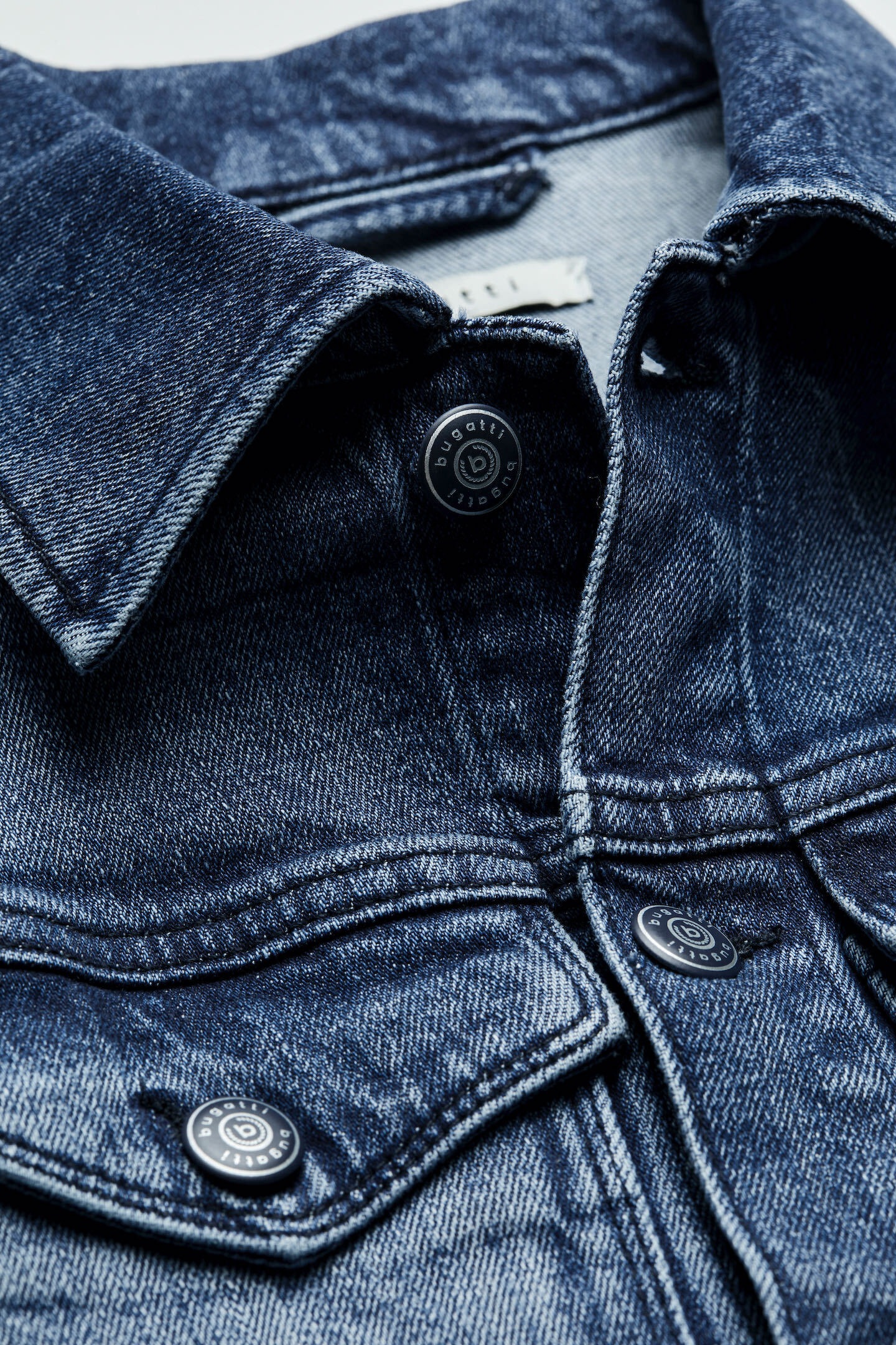 bugatti Jeansjacke ohne Kapuze in Used-Optik