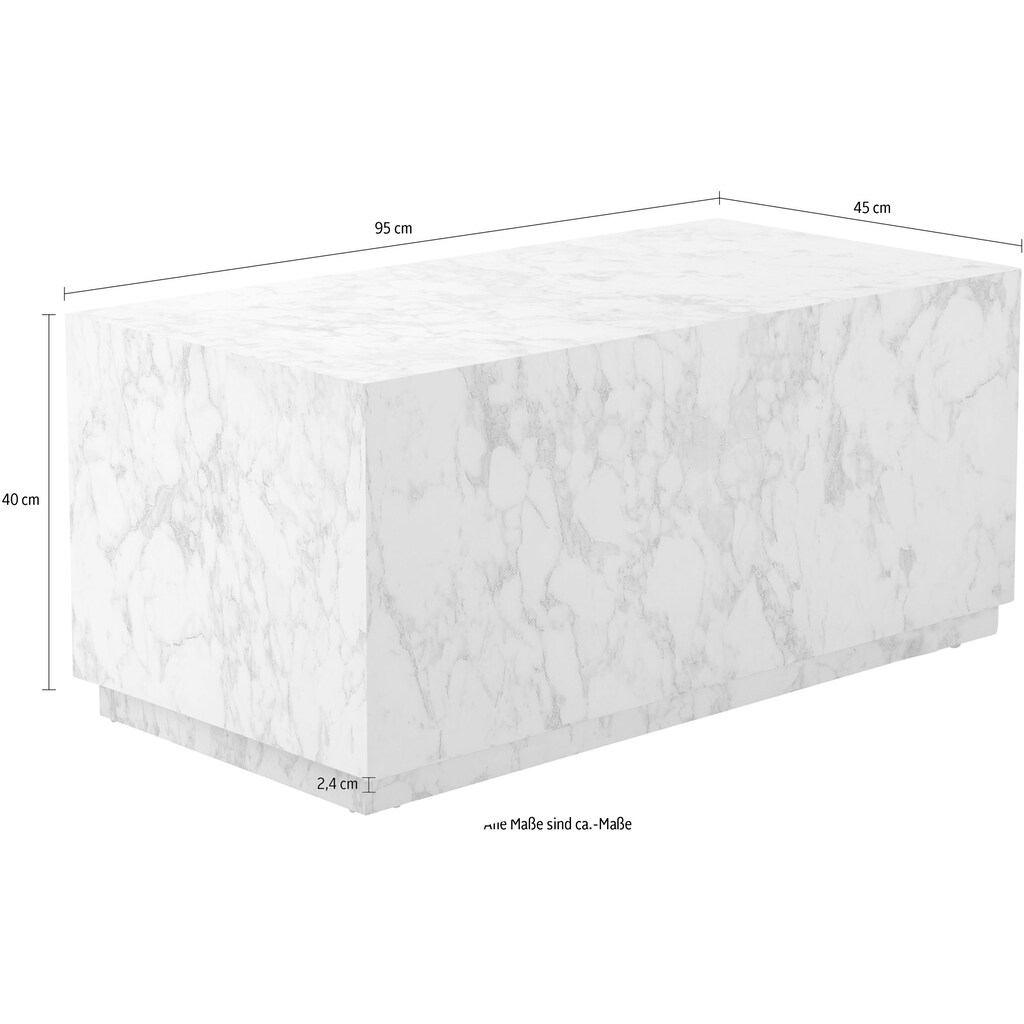 Leonique Couchtisch »Ronthon«, (1 St.), Tischplatte in Marmor Optik, pflegeleichte Oberfläche, in verschiedenen Größen und Farbvarianten erhältlich, Höhe 40 cm