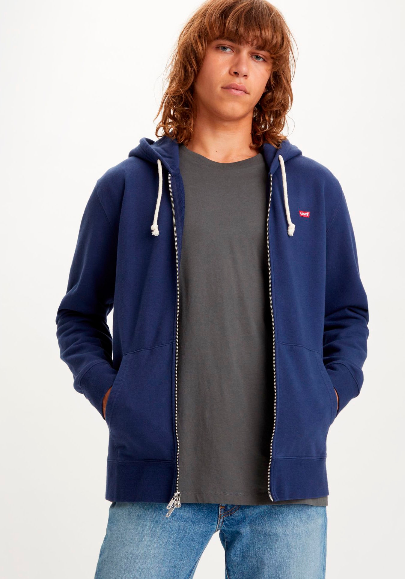 Levi's® Kapuzensweatjacke »NEW ORIGINAL ZIP UP« mit Logo-Stickerei und Kängurutasche