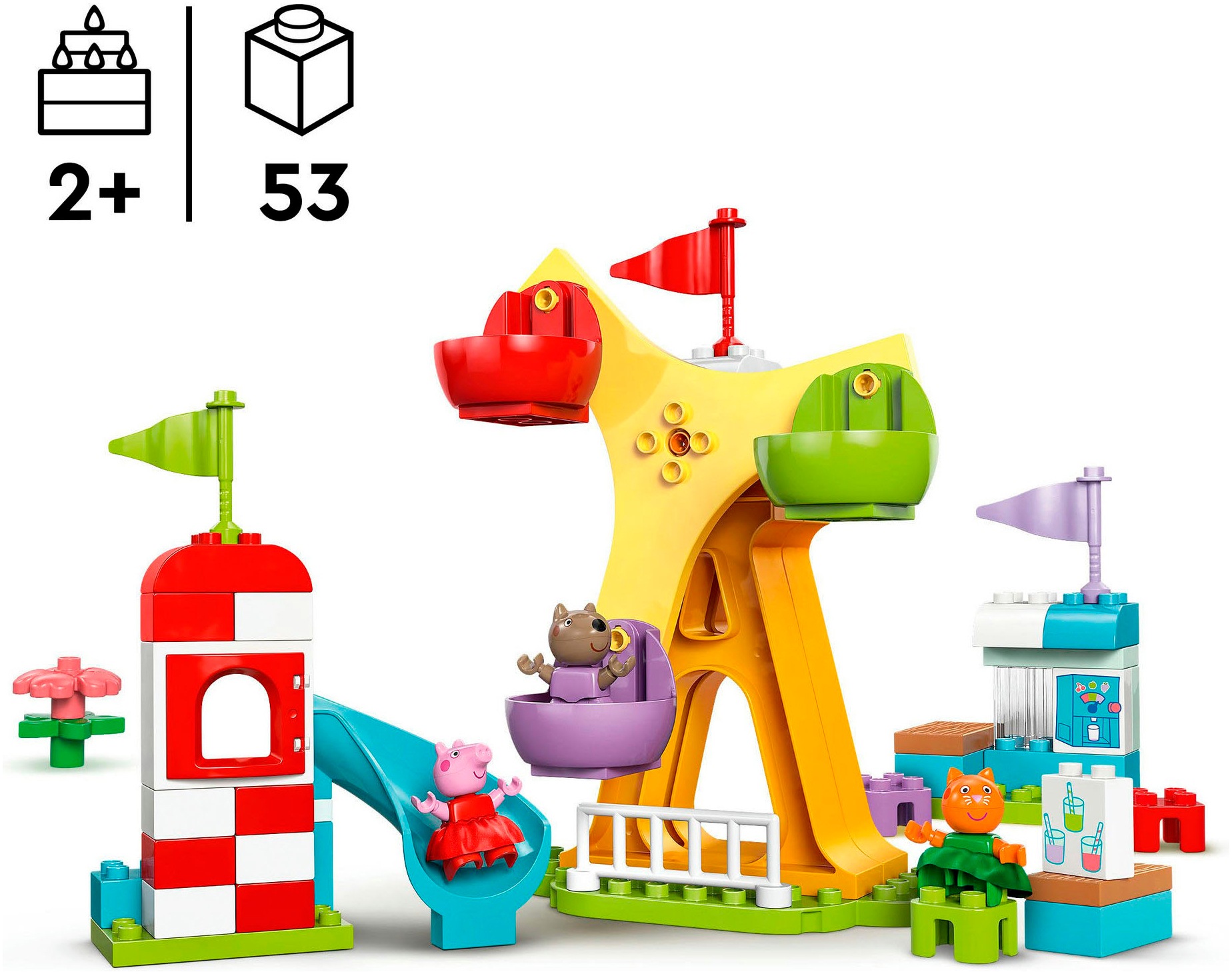 LEGO® Konstruktionsspielsteine »Jahrmarkt (10453), LEGO® DUPLO Peppa Pig«, (53 St.), Made in Europe