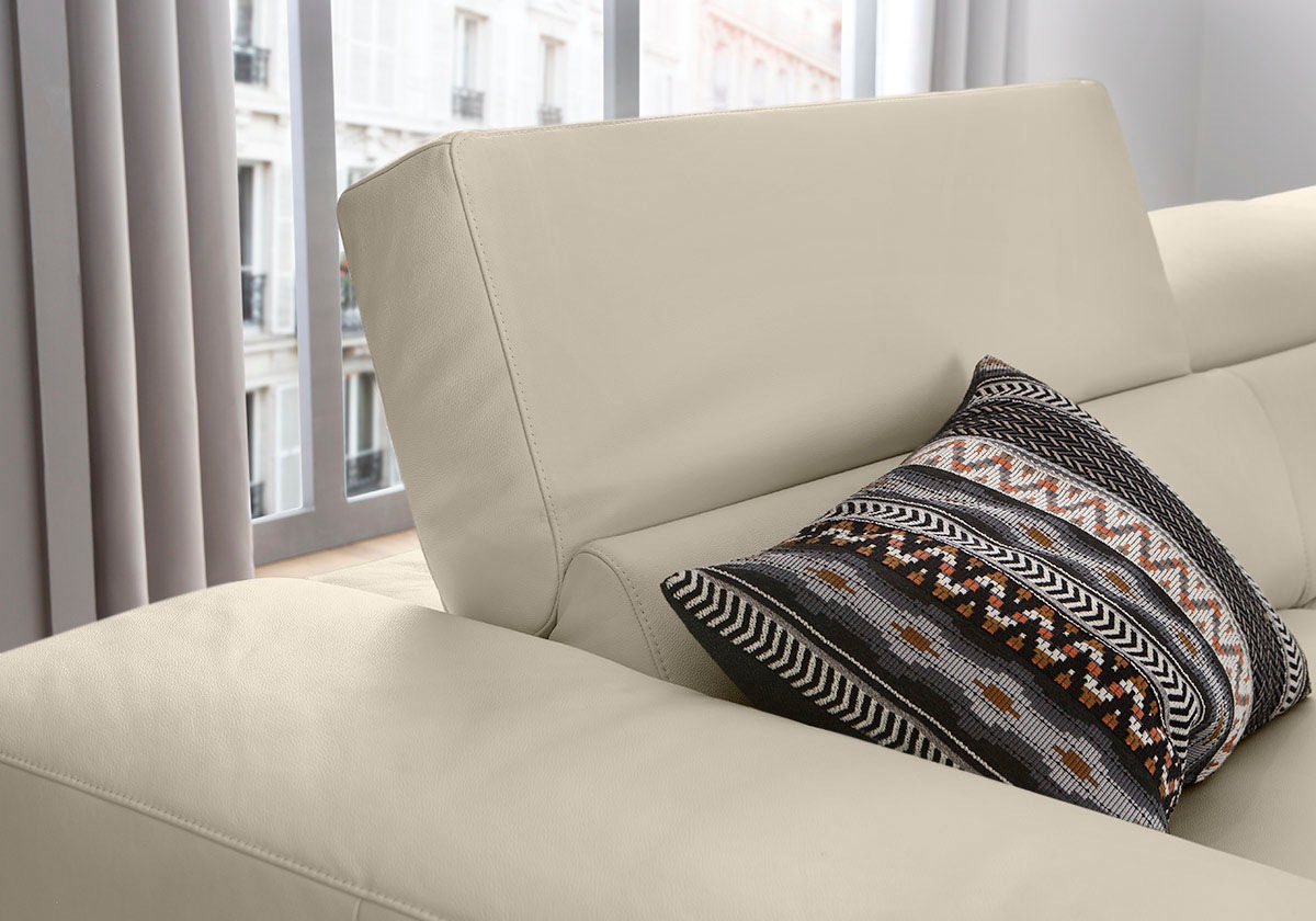 W.SCHILLIG Ecksofa »piedroo, Designsofa mit tollem Sitzkomfort, bequem, L-Form«, Kopfteilverstellung, wahlweise mit Sitztiefenverstellung, Breite 343cm