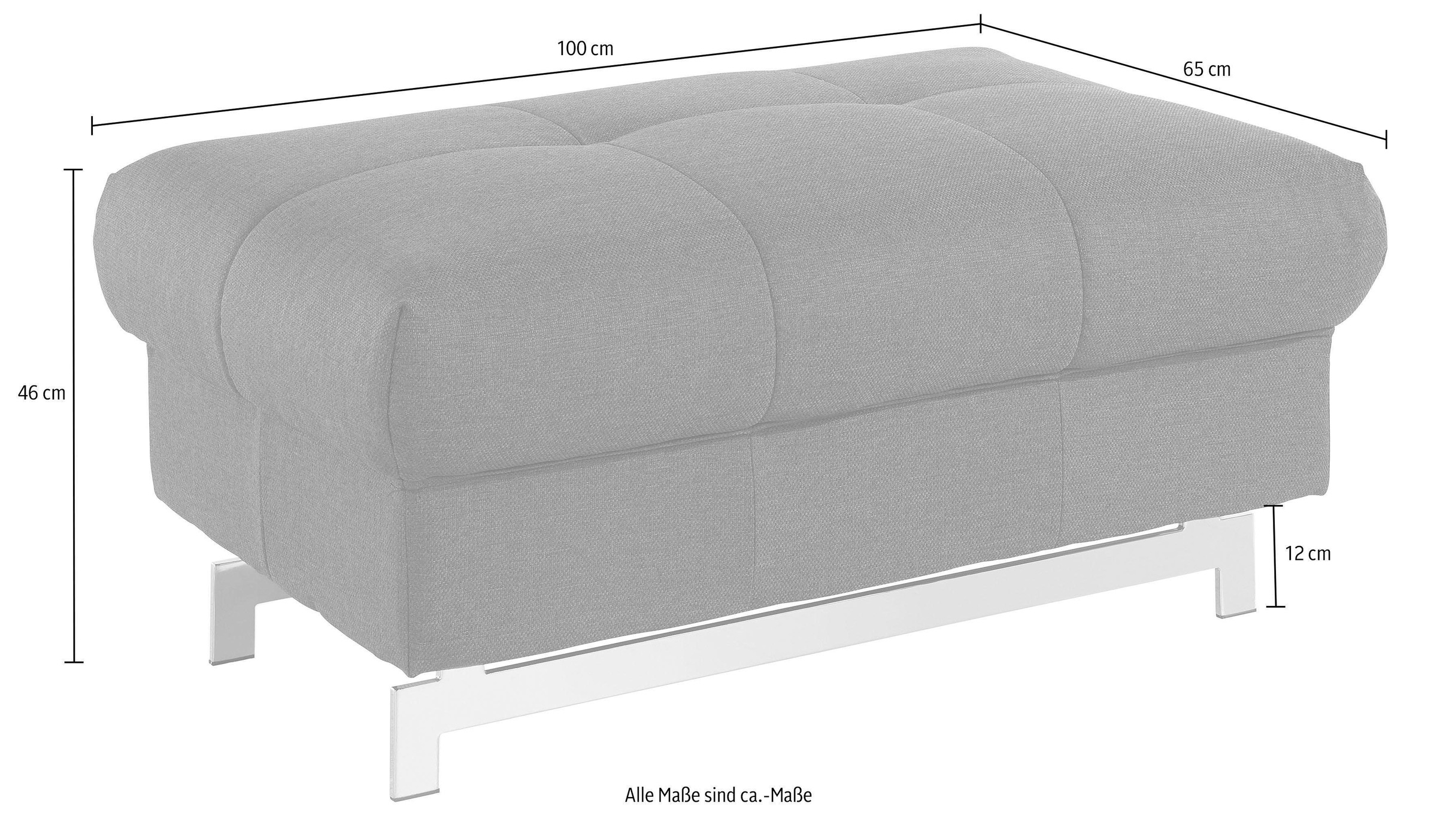 COTTA Polstergarnitur »Chef« Set,  Set bestehend aus: 2-Sitzer mit Kopfteilverstellung & Hocker