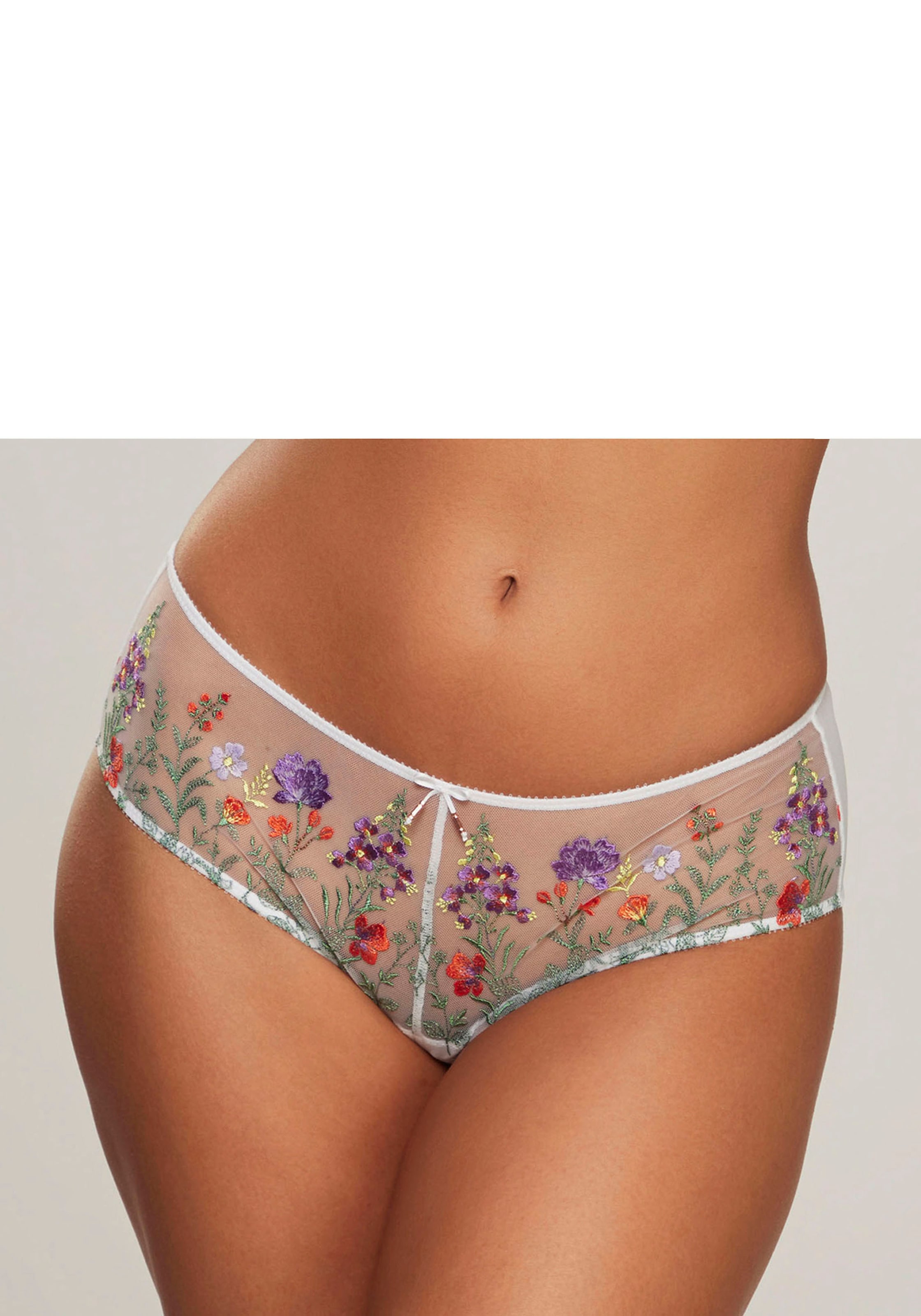 LASCANA Stringpanty »Maria«, mit bunten Blumen aus Stickereispitze