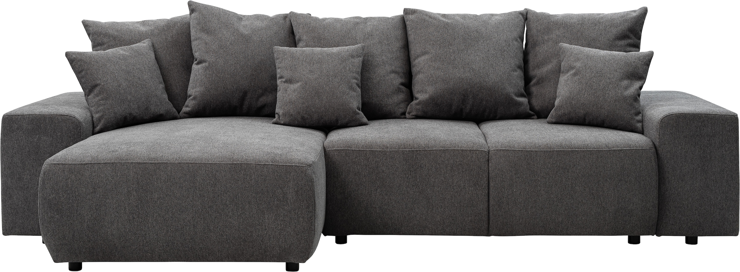 WERK2 Ecksofa »Riwa, modernes Sofa zum Kuscheln und Entspannen, Breite 300cm, L-Form«, Trendiges Ecksofa mit vielen Kissen, Schlaffunktion & Bettkasten