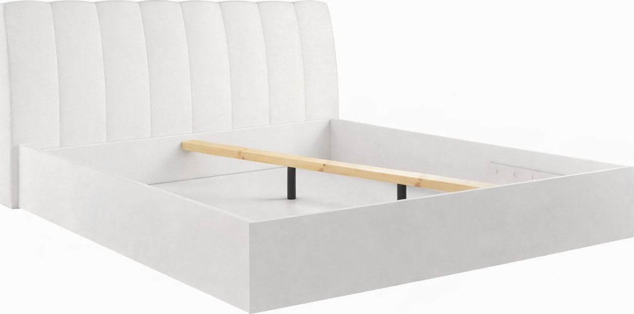 Home affaire Bett »MALISSA Bettgestell mit gepolstertem Kopfteil mit/ohne Stauraum« Bettgestell, Schlaffläche 180x200 cm, Maße B/T/H: 186,6/223/100 cm