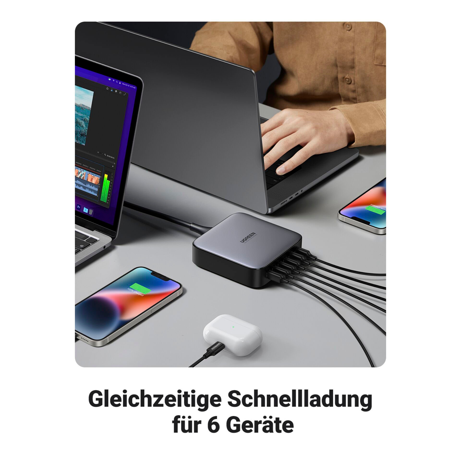 UGREEN USB-Ladegerät »Nexode 2xUSB-A + 4xUSB-C 200W Desktop Fast«