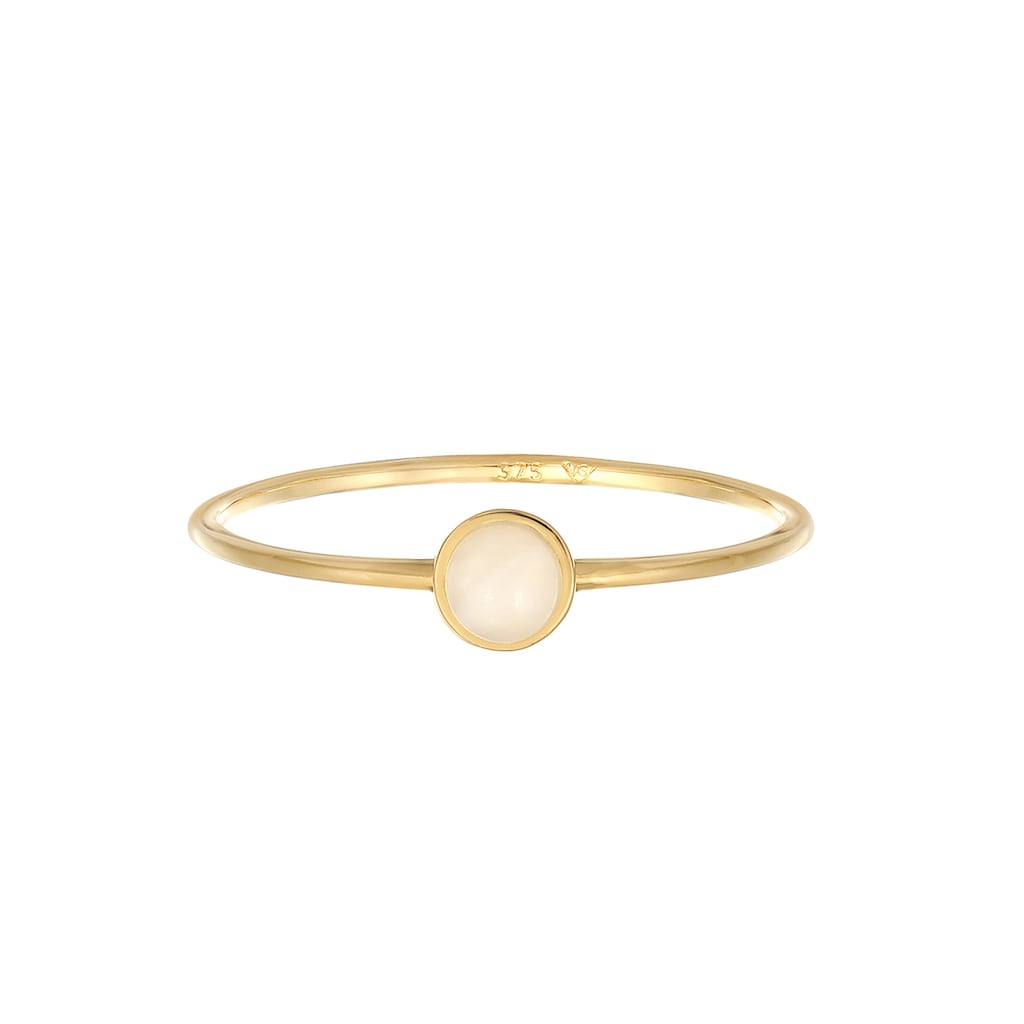 Elli Premium Fingerring »Solitär Rosa Quarz Edelstein 375 Gelbgold«