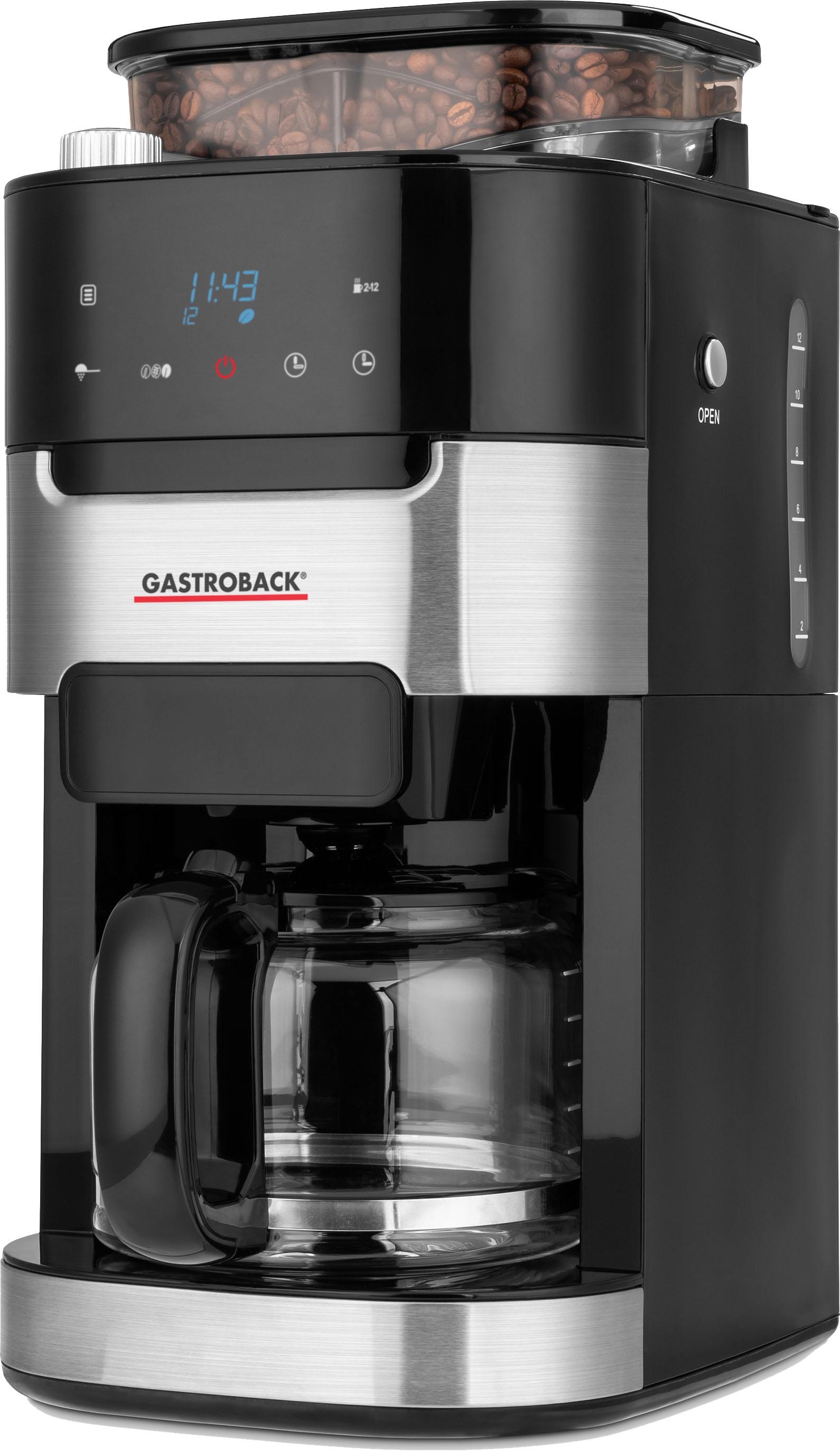 Gastroback Kaffeemaschine mit Mahlwerk »Grind & Brew Pro 42711«, 1,5 l Kaffeekanne, Permanentfilter