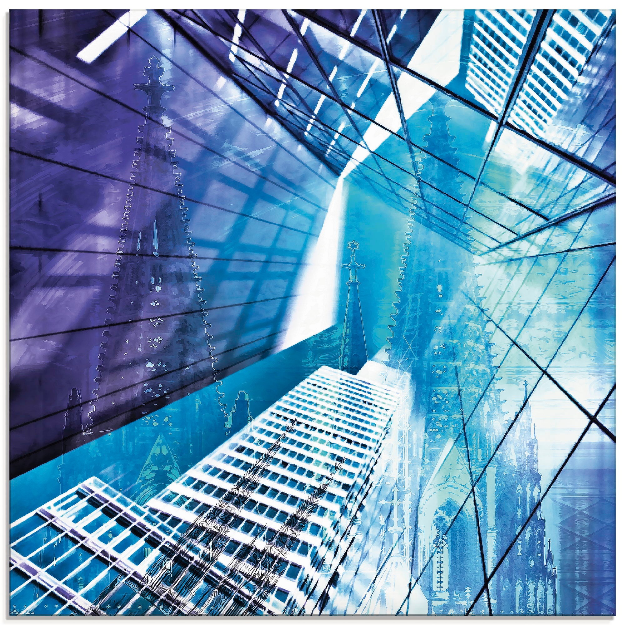 Artland Glasbild »Köln Skyline Abstrakte Collage 11«, Gebäude, (1 St.), in günstig online kaufen