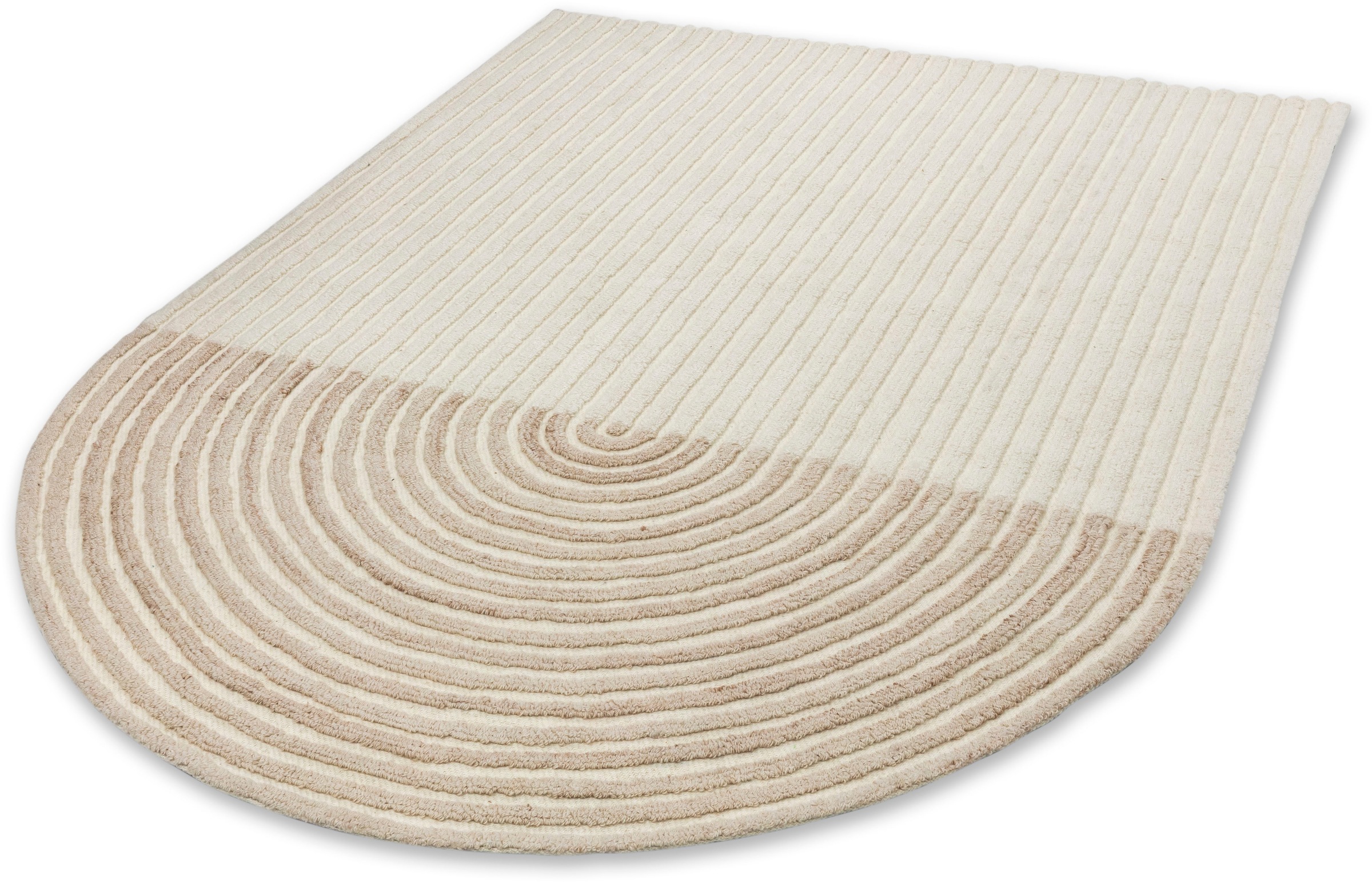 SCHÖNER WOHNEN-Kollektion Teppich »Jaylin« U-förmig 13 mm Höhe außergewöhnliche Form, melierter Farbverlauf, Halbkreis, Wohnzimmer
