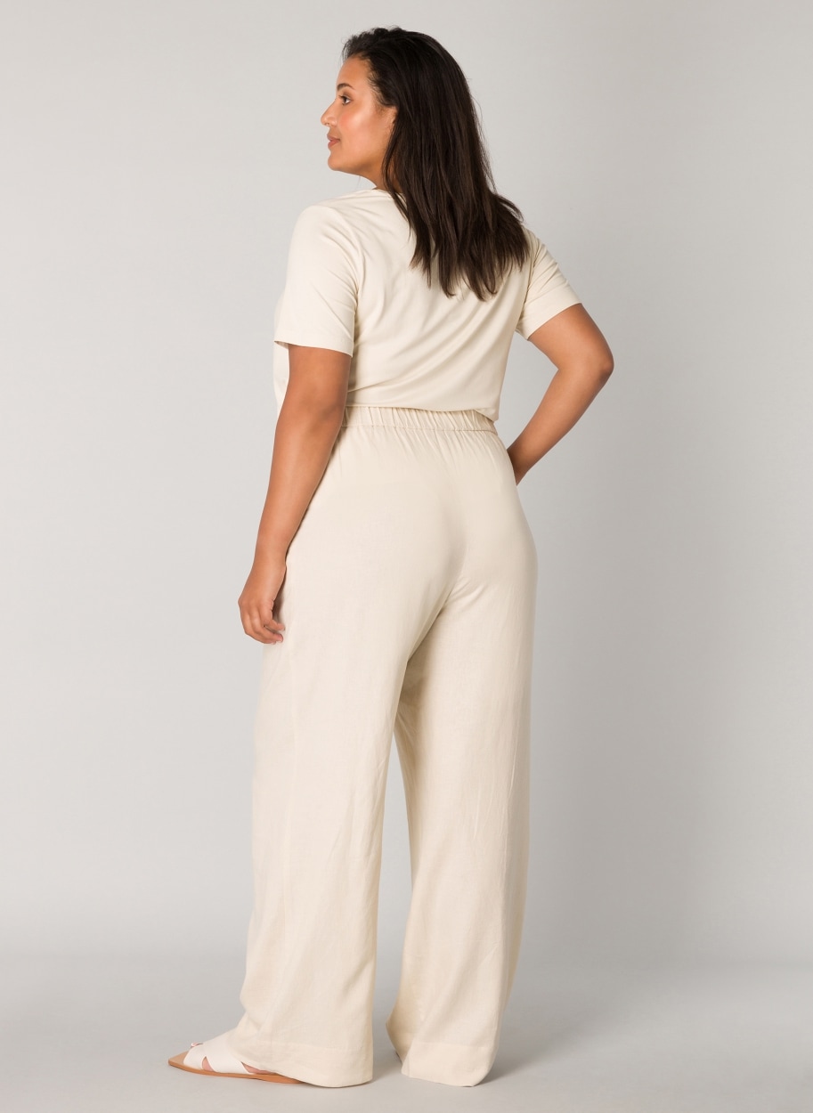 Base Level Curvy Leinenhose »Yula«, Sommerhose, Leinen-Viskose-Mix, mit elastischem Bund