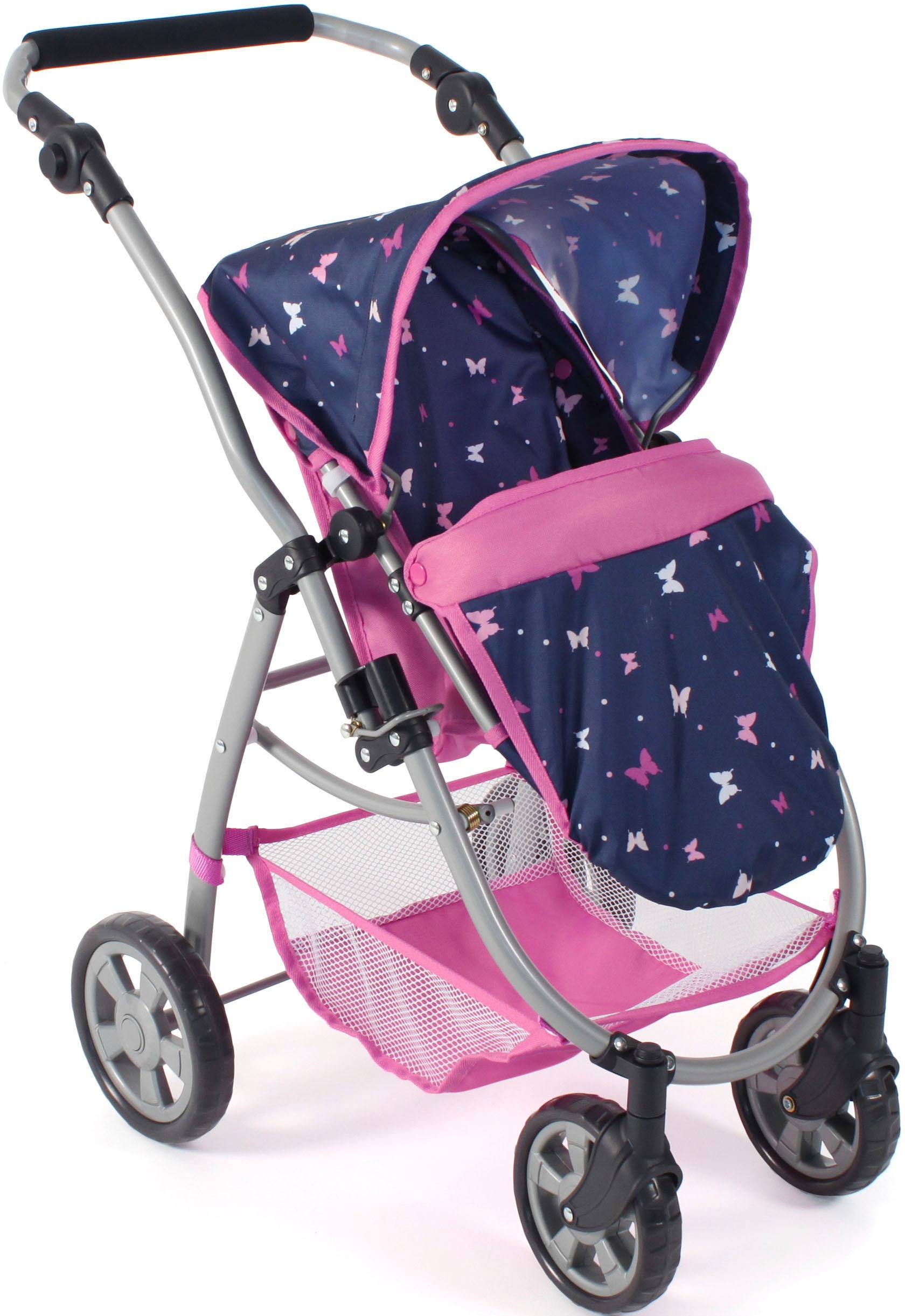 CHIC2000 Kombi-Puppenwagen »Emotion 2.0 Butterfly, rosa«, inkl. Babywanne, Sportwagenaufsatz und Autositz