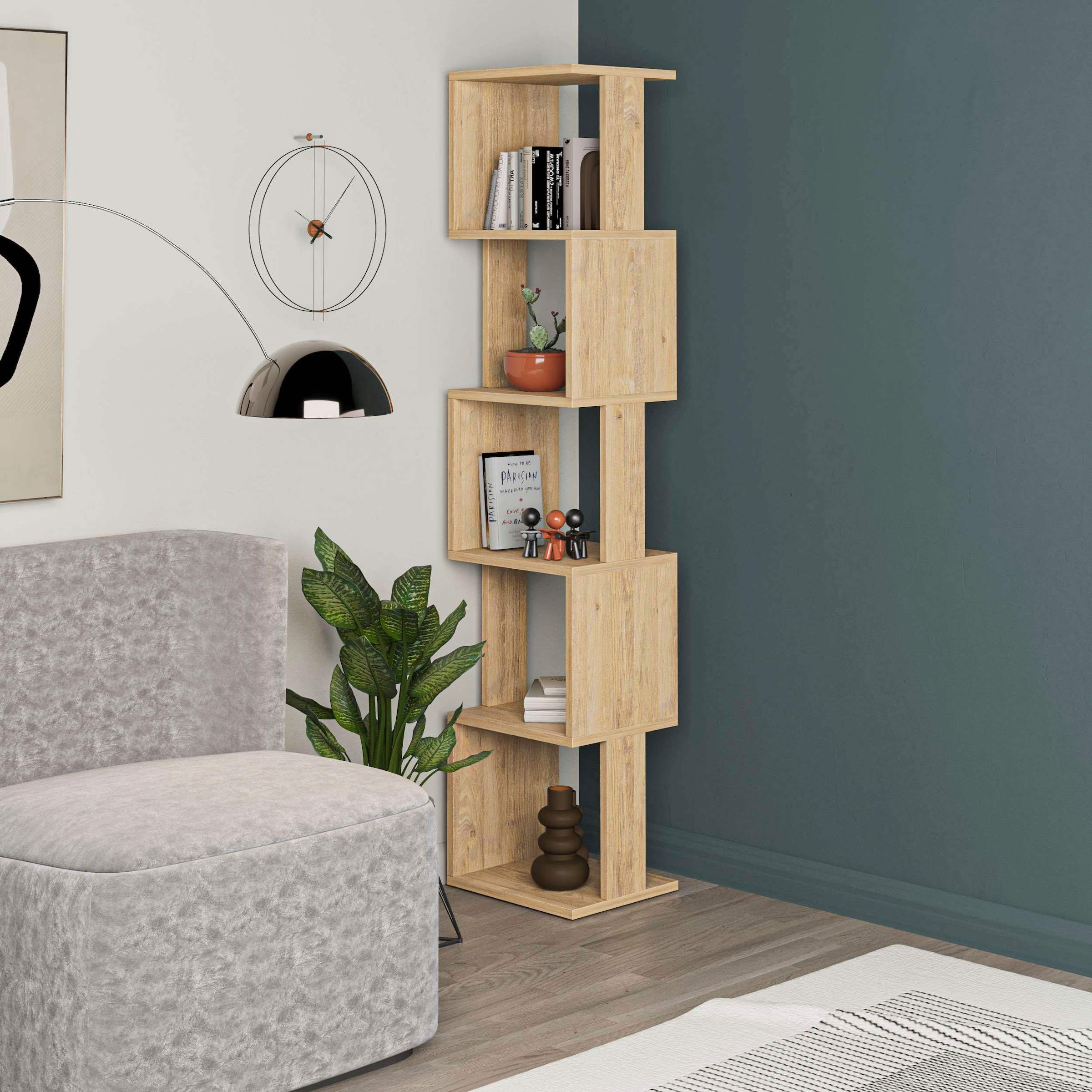 Decortie Bücherregal »Piri Bücherregal«, (Packung), Leichte Montage, Lagerung, Platzsparend