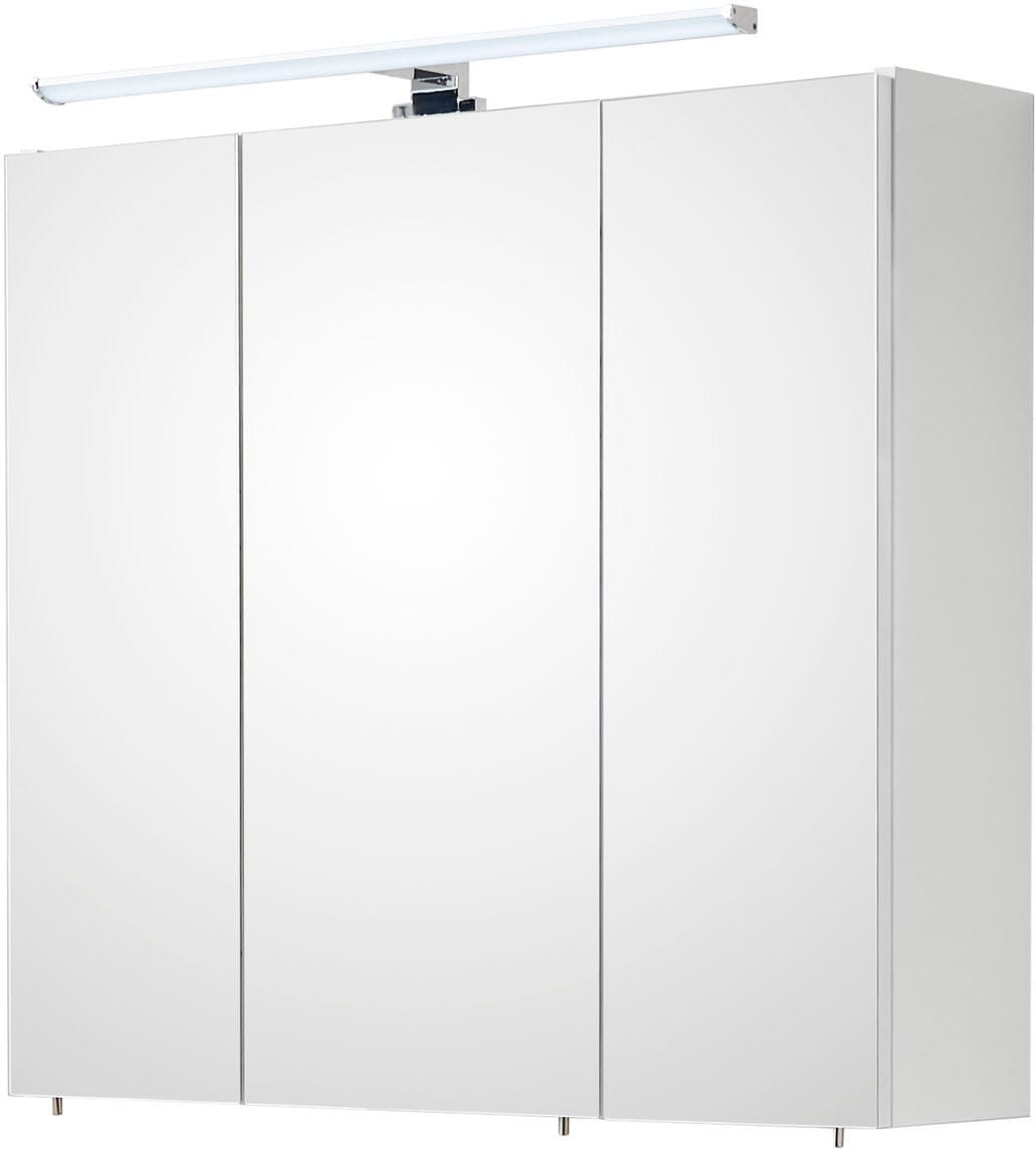 Saphir Badmöbel-Set »Quickset 360 3-teilig, Keramik-Aufsatzbecken mit LED-Spiegelschrank«, (5 St.), mit Midischrank, 5 Türen, 2 Schubladen, inkl. Türdämpfer