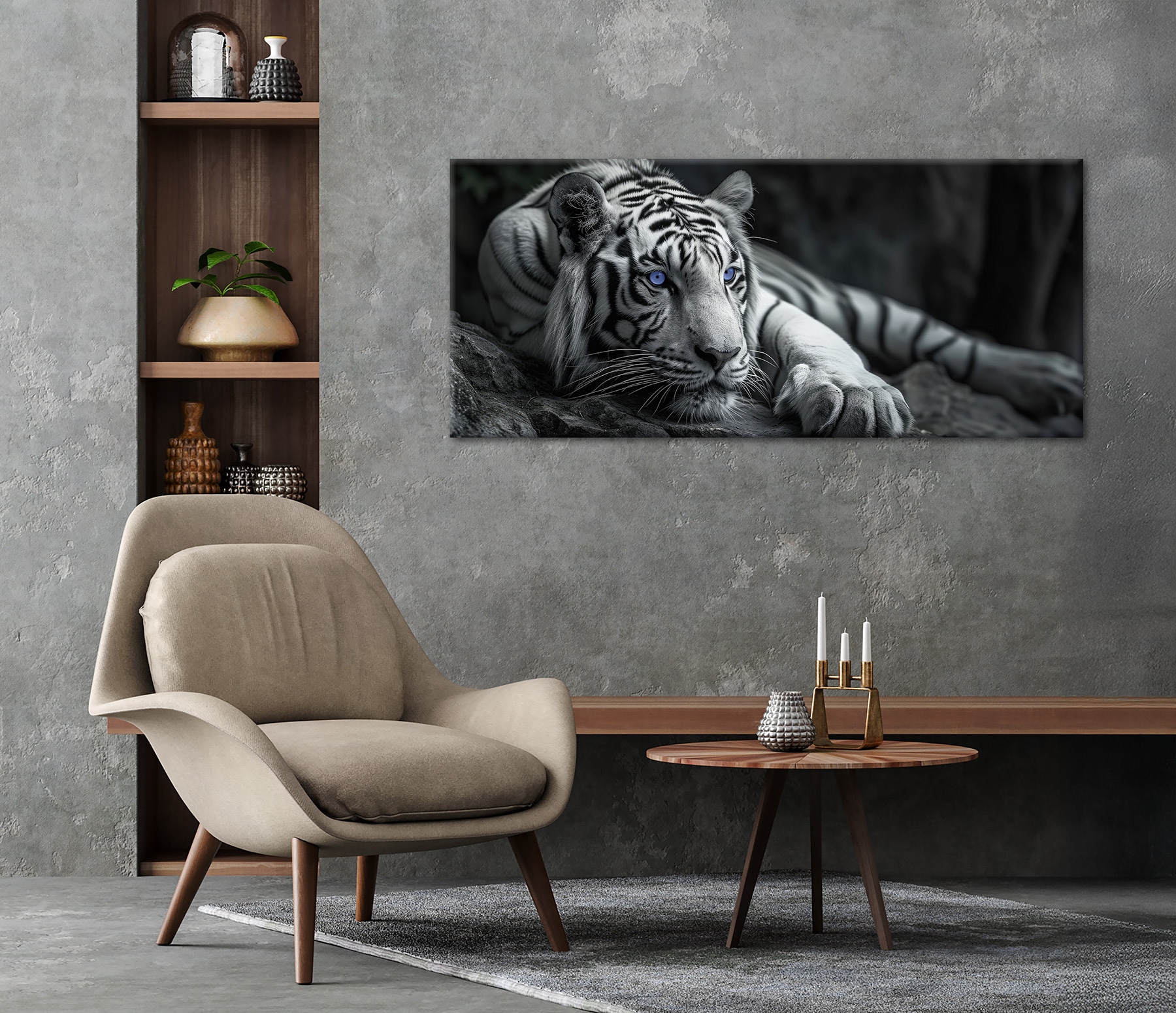 Bönninghoff Leinwandbild »Wandbild TIGER XXL 60x140 cm – Leinwandbild Keilrahmen Deko modern« Raubkatzen | Tiere | Tiger | Wildtiere 1 Stk. tlg. auf Keilrahmen gespannt
