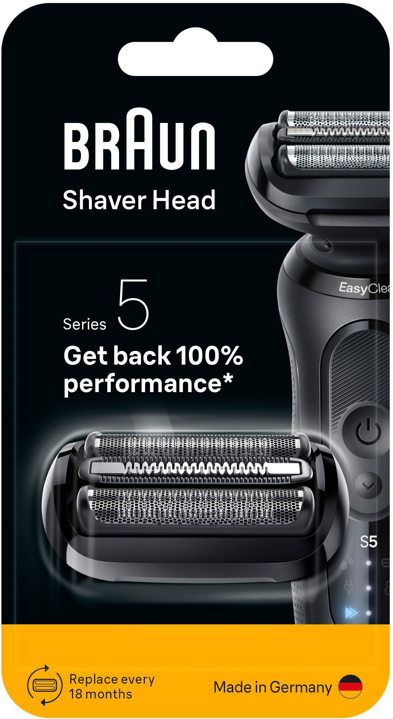 Braun Ersatzscherkopf »Series 5 54B«, Kompatibel mit Braun Series 5 Rasierern der Generation 50, 51 und 52