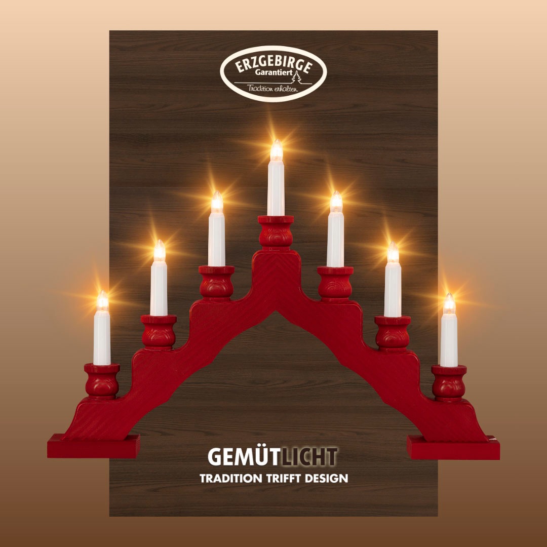 Weigla Lichterbogen »Schwede, Weihnachtsdeko, Made in Germany« 1 Stk. 7-fla günstig online kaufen