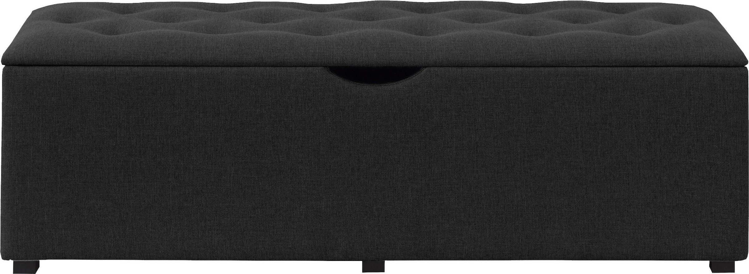 PLACES OF STYLE Hockerbank »Knobbed« Hockerbank mit Stauraum, Breite 120 cm und 160 cm anthrazit