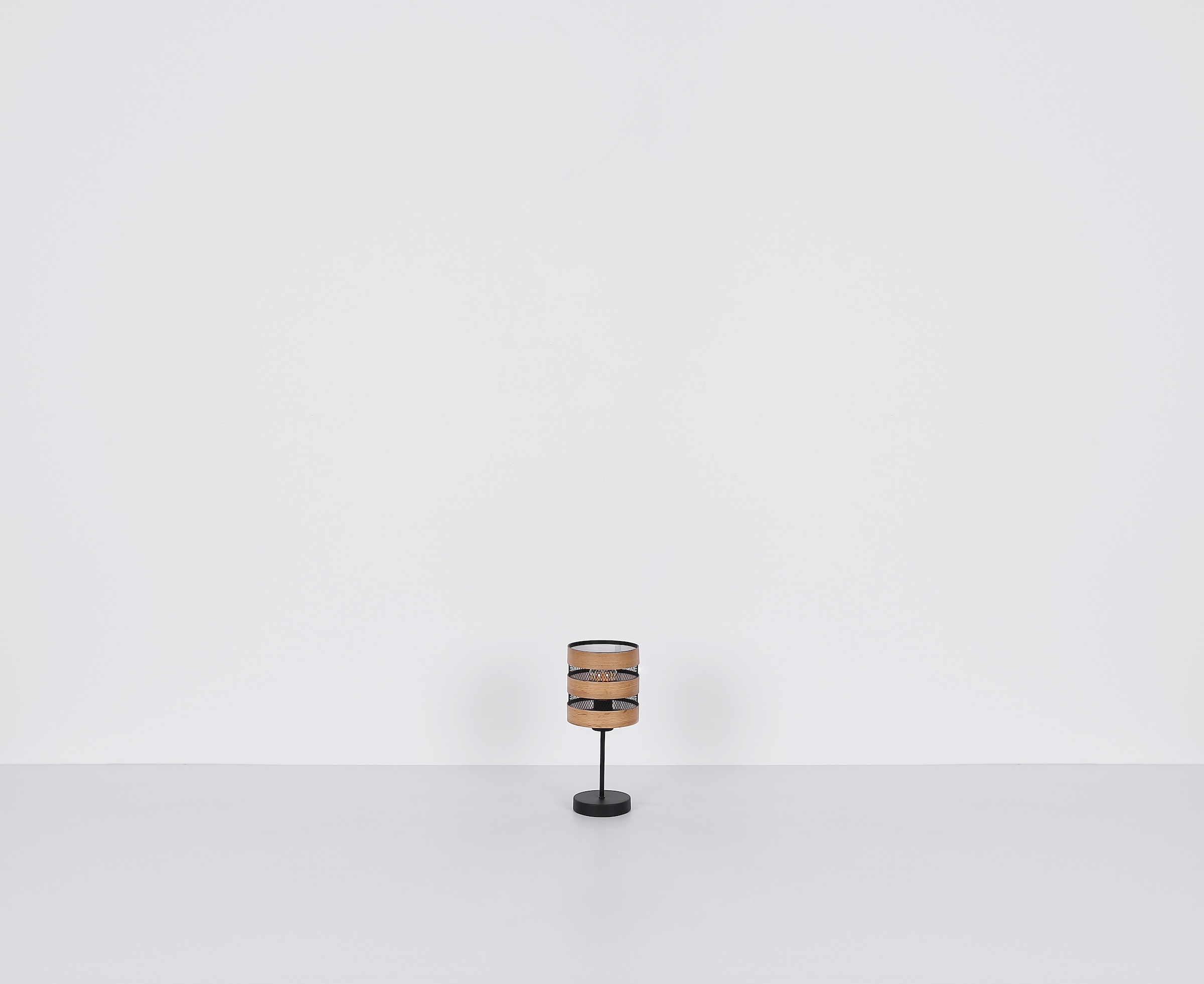 GLOBO LIGHTING Tischleuchte »SOENI«, Leuchtmittel E27 | ohne Leuchtmittel, Tischlampe/Metallgeflecht/Holzoptik/Wohnzimmer/Schlafzimmer