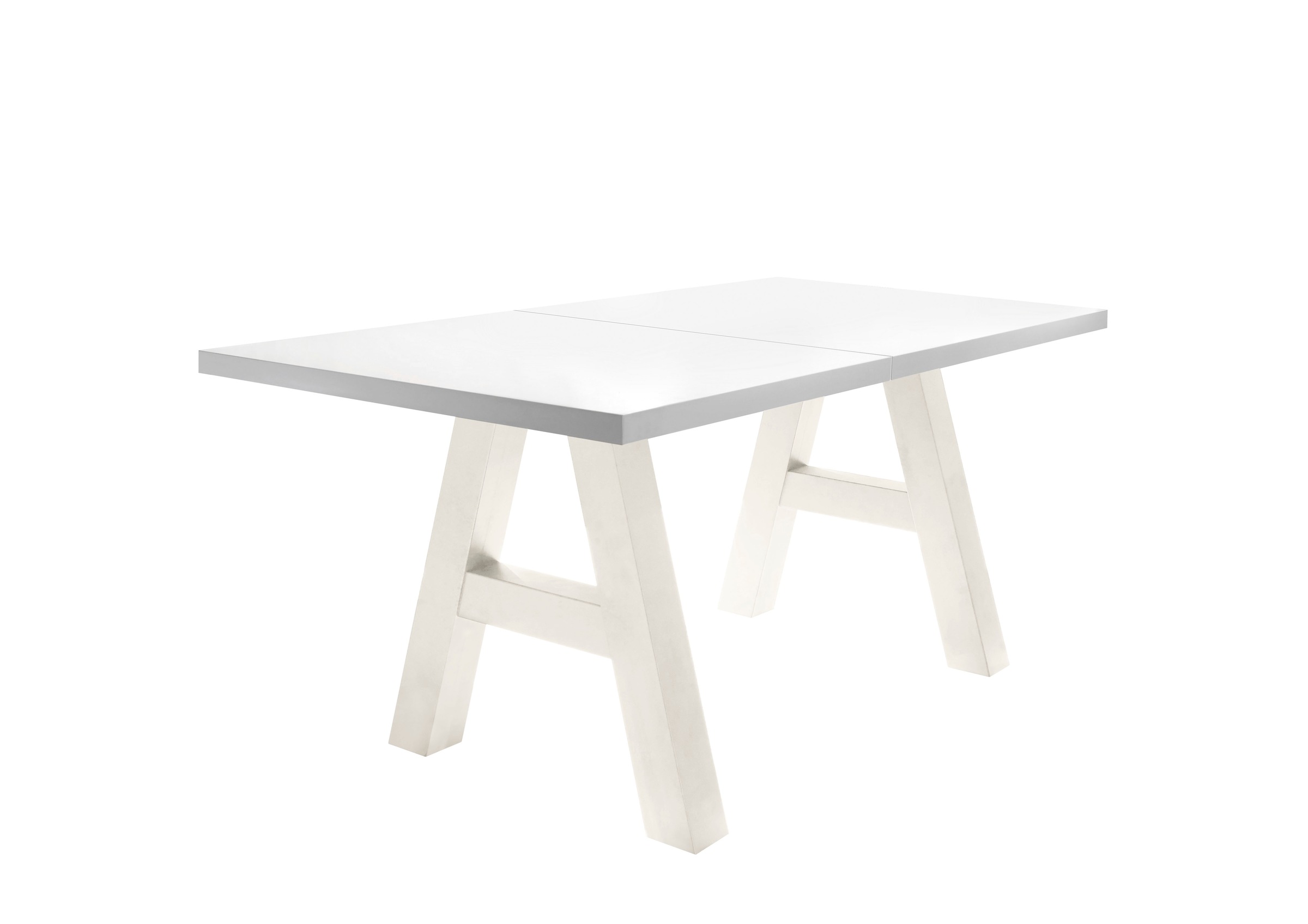 MÄUSBACHER Esstisch »Mister TOPSELLER!« OTTOs Choice, mit Auszug (160-210 cm), Gestell in A-Form Tischplatte: Weiß matt lack