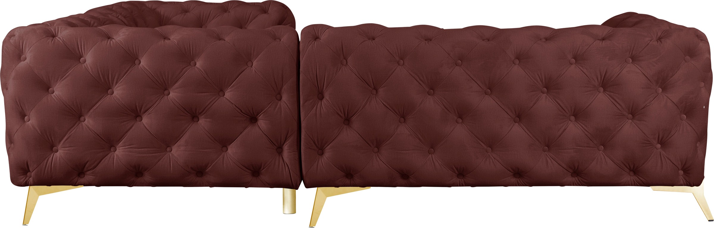 Leonique Chesterfield-Sofa »Amaury L-Form«, Chesterfield-Optik, Breite/Tiefe je 262 cm, Fußfarbe wählbar