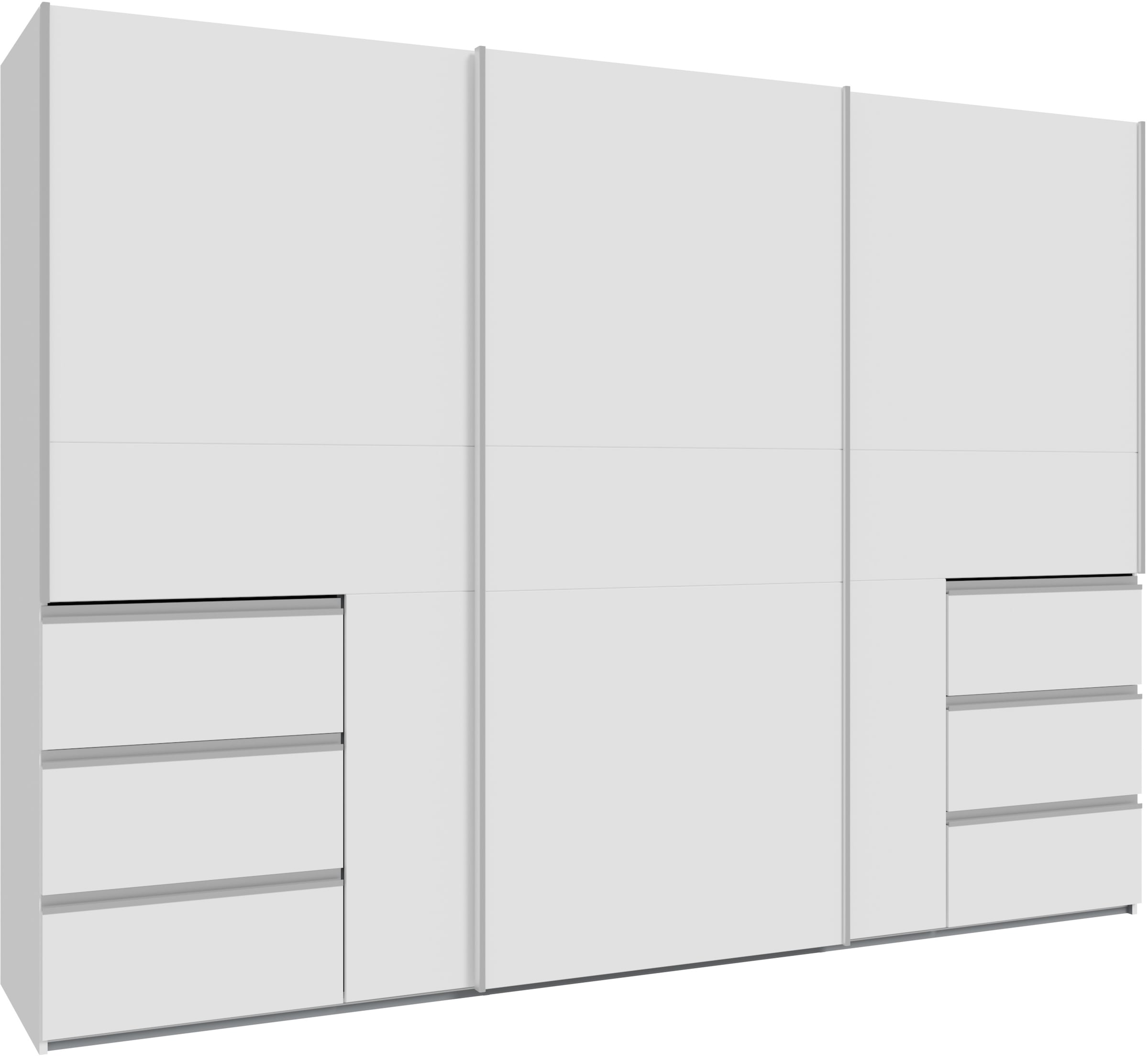 FORTE Schwebetürenschrank, (B/H/T ca. 269,7x200,5x61cm), Schwebetürenschrank, Stauraum, 6 Schubkästen, erhältlich in 2 Dekoren