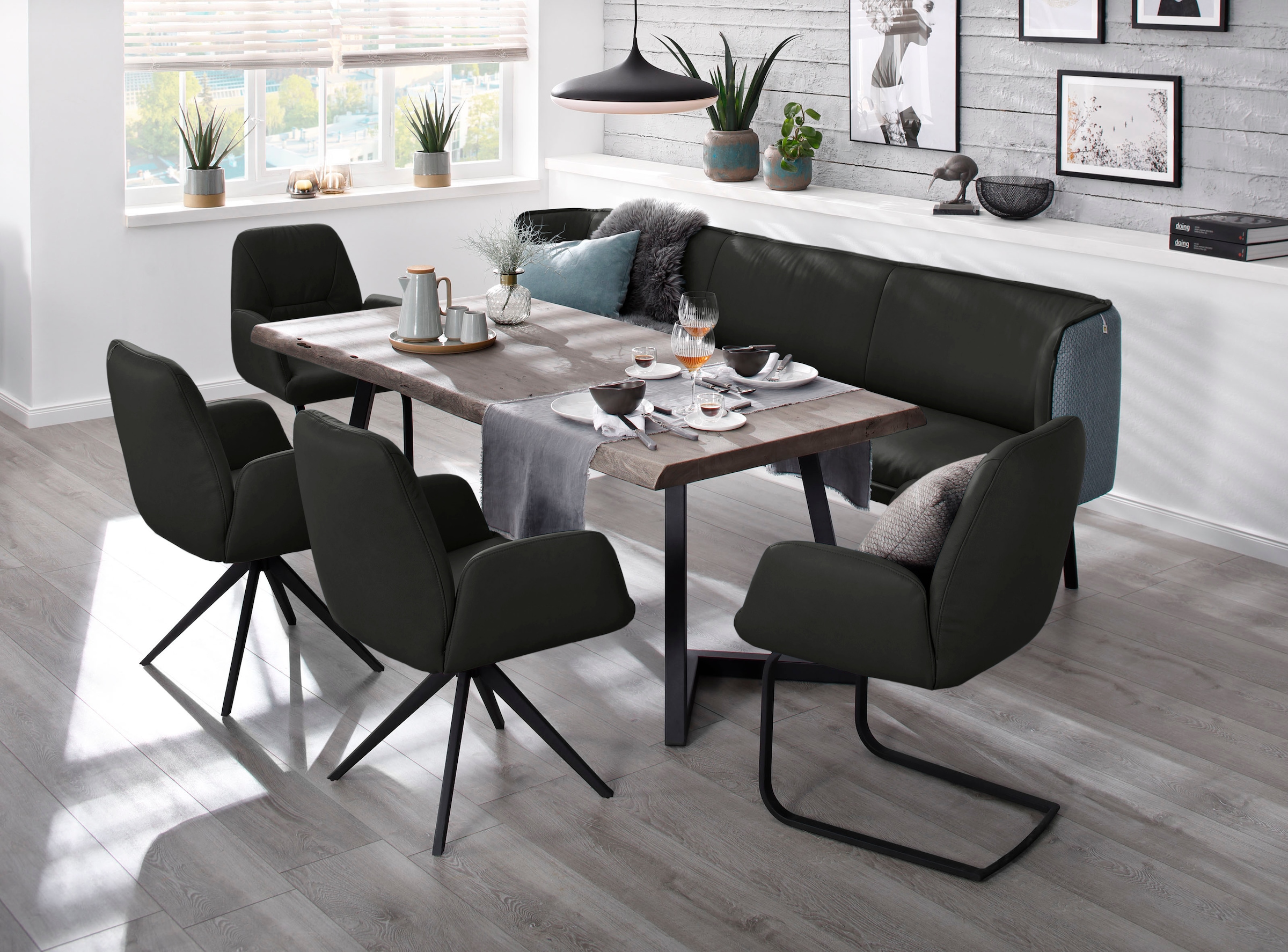 W.SCHILLIG Freischwinger »ole« (Set) 2 Stk.2er- oder 4er-Set, Gestell in Schwarz pulverbeschichtet