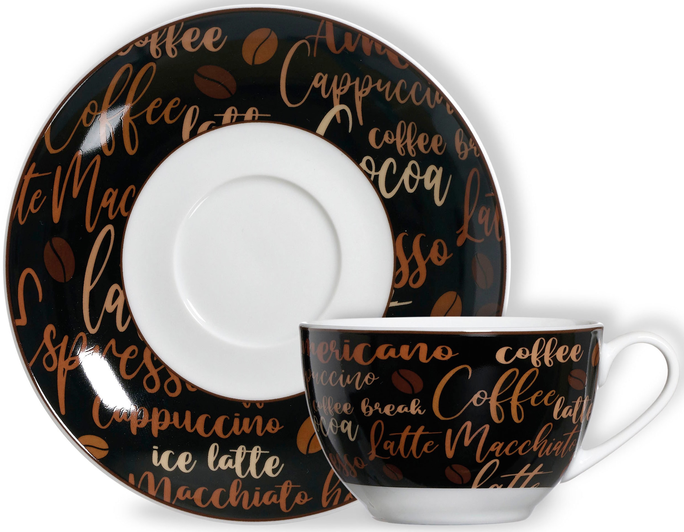 Ritzenhoff & Breker Cappuccinotasse, (Set, 4 tlg.), Cappuccino-Set Aromatico, 4-teilig