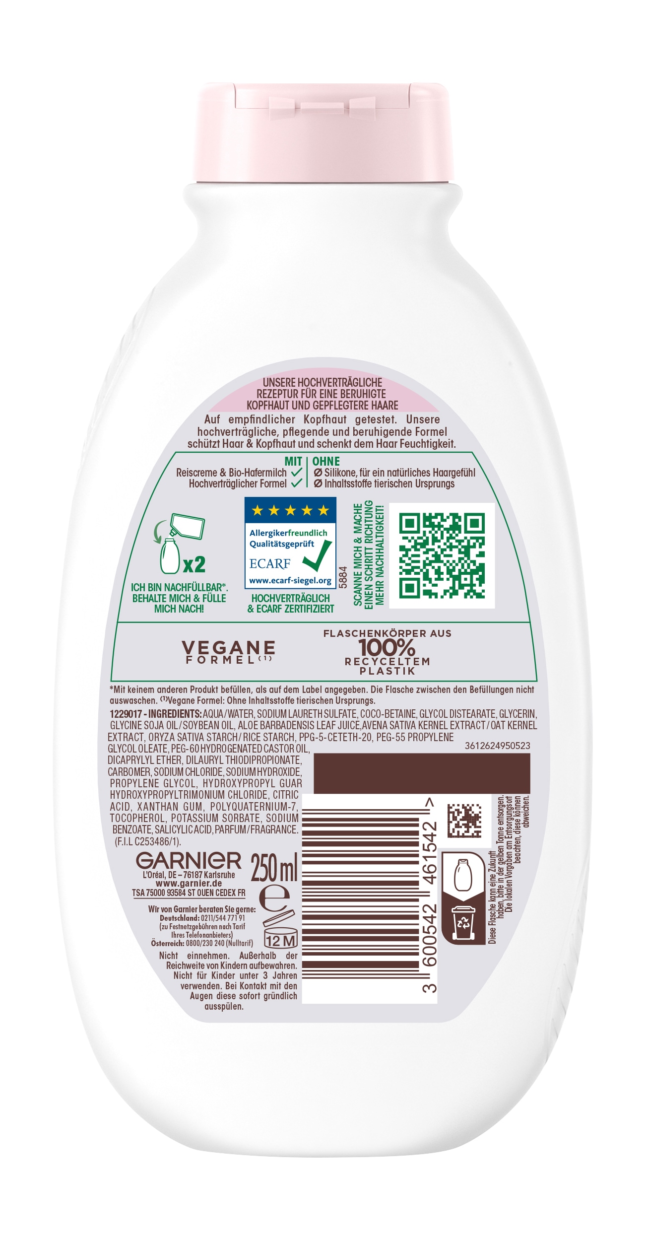GARNIER Haarshampoo »Garnier Wahre Schätze Shampoo Sanfte Hafermilch 6er Packung«