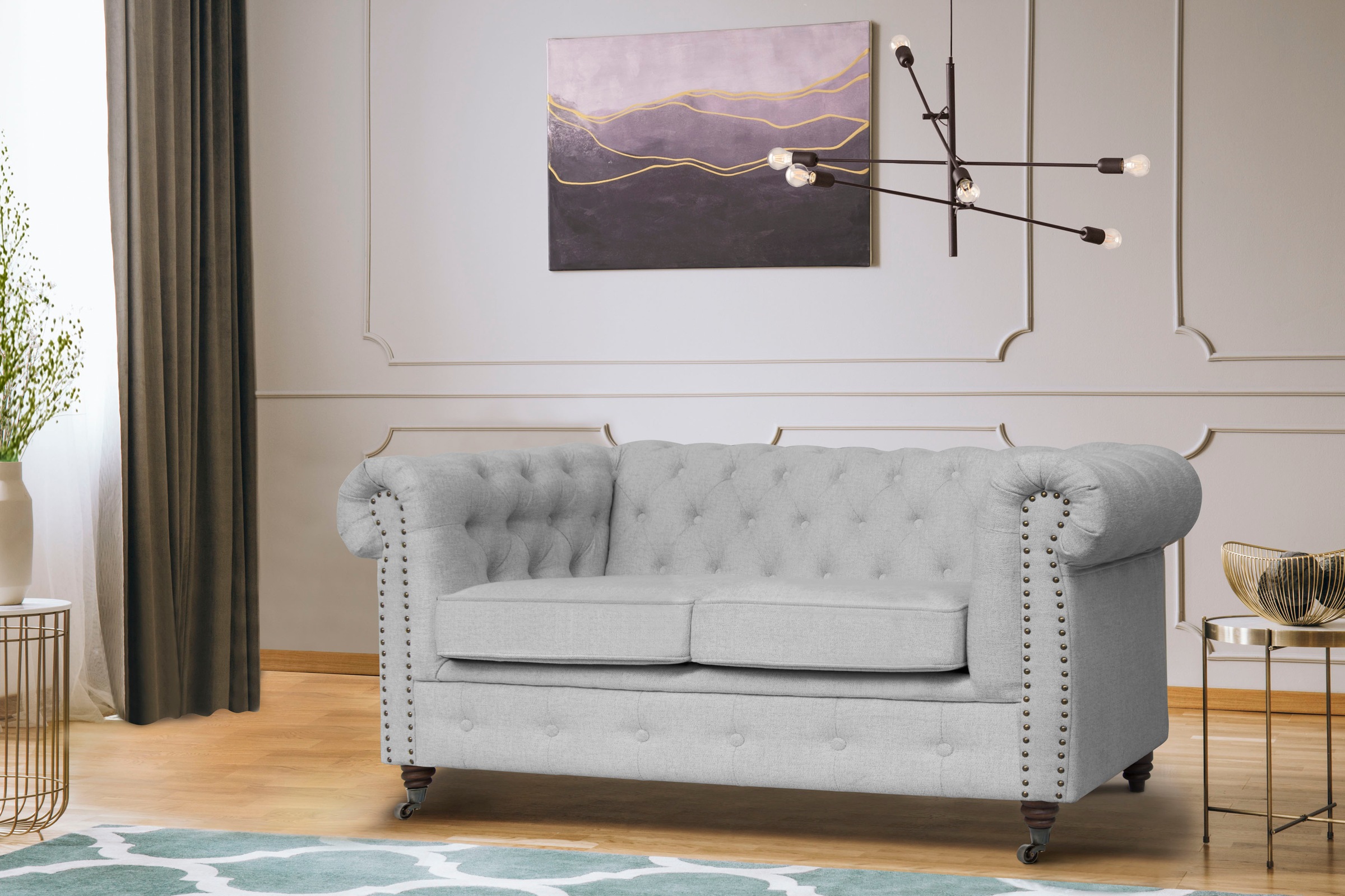 Home affaire Chesterfield-Sofa Aarburg, aufwändige Knopfheftung und Ziernäg günstig online kaufen
