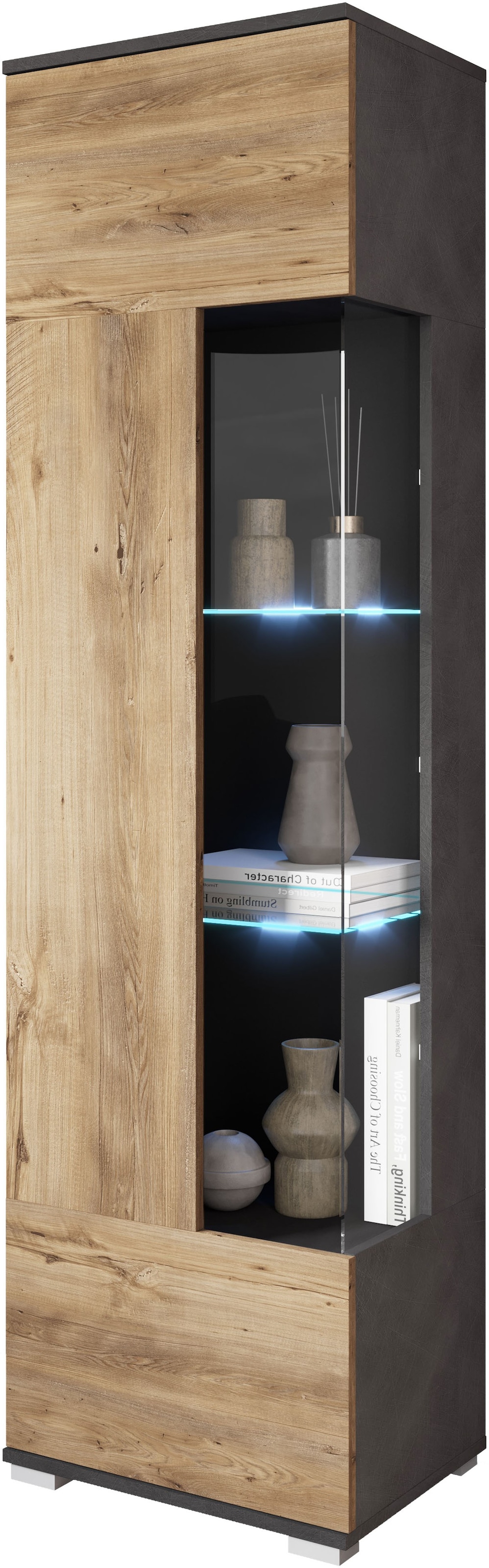 INOSIGN Vitrine »Kenia, stehend und hängend, Türanschlag wechselbar«, (1 St.), Vitrineschrank mit Glastüren 160 cm Höhe