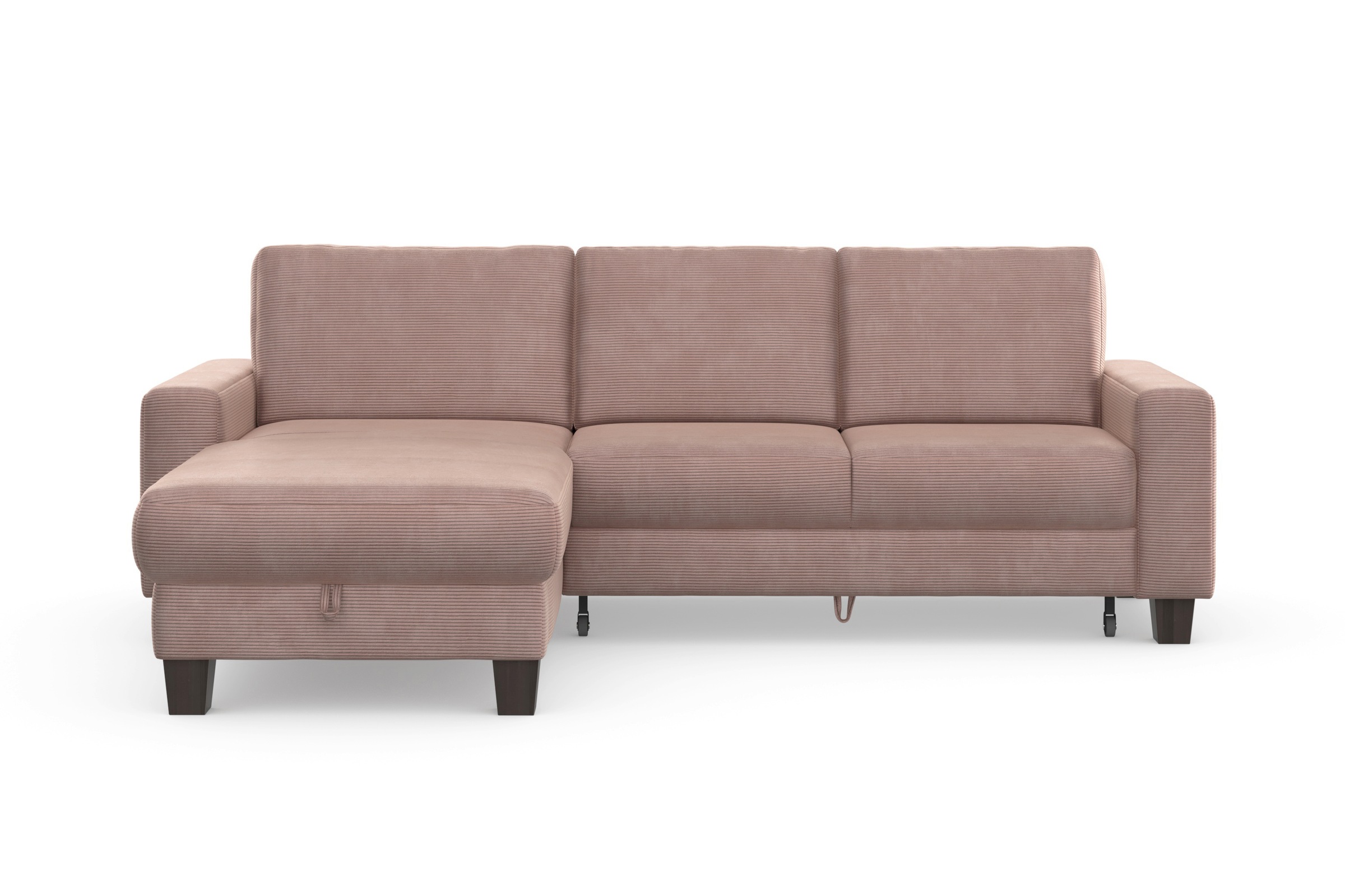 Home affaire Ecksofa »Summer L-Form«, mit Recamiere, mit oder ohne Bettfunktion und Bettkasten, Cord-Bezug