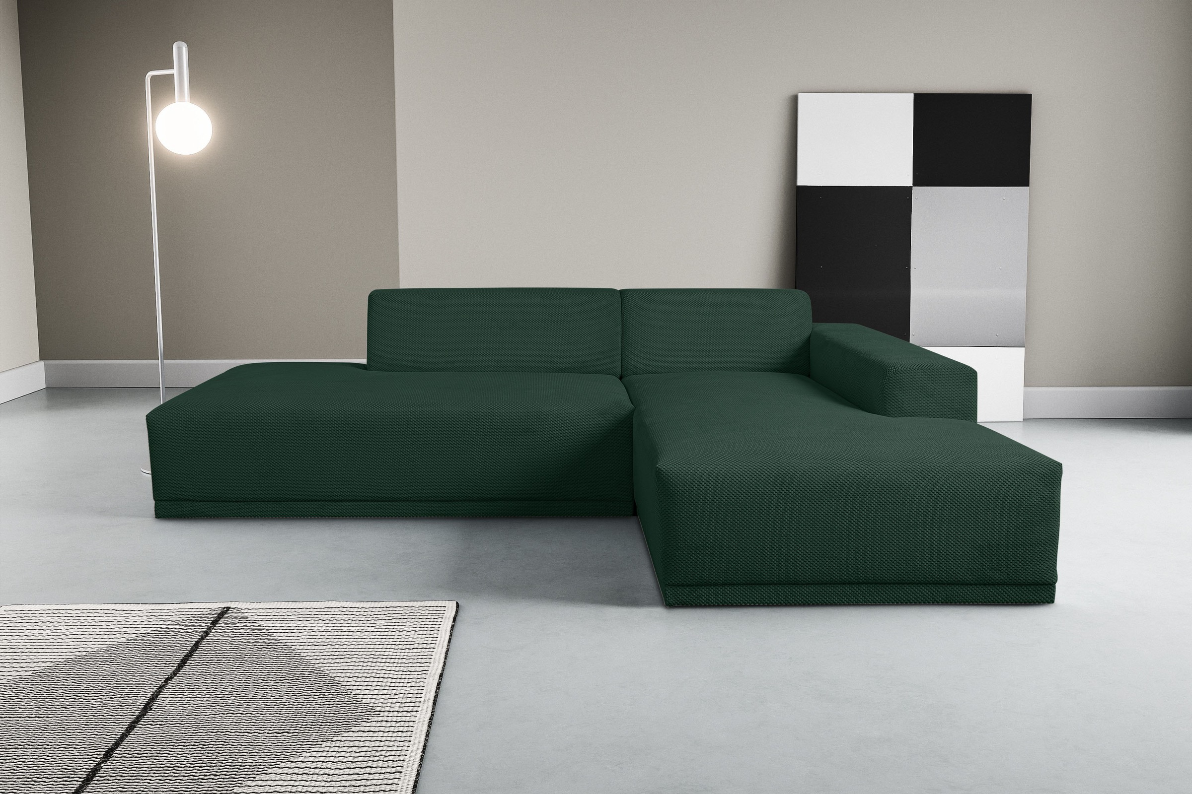 WERK2 Ecksofa »Apollo, hoher Sitzkomfort, aktuelles Design, Breite 264cm, L günstig online kaufen