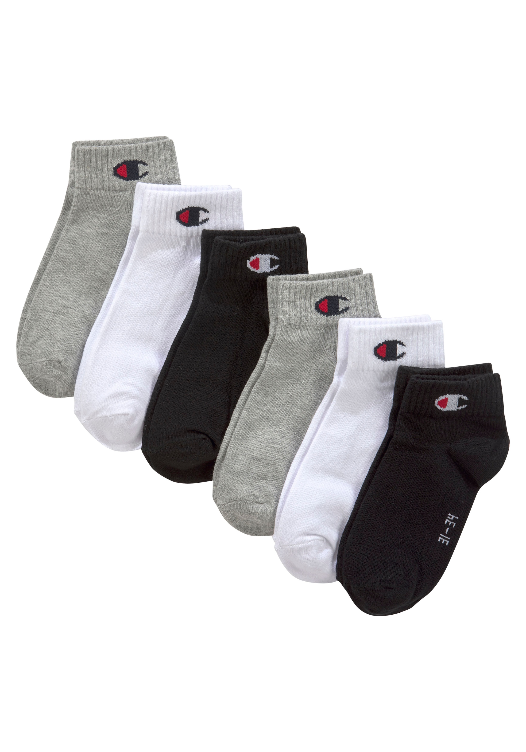 Tennissocken „6pk Quarter Socks“, (6 Paar, Set), Gr. 27 (30), grau