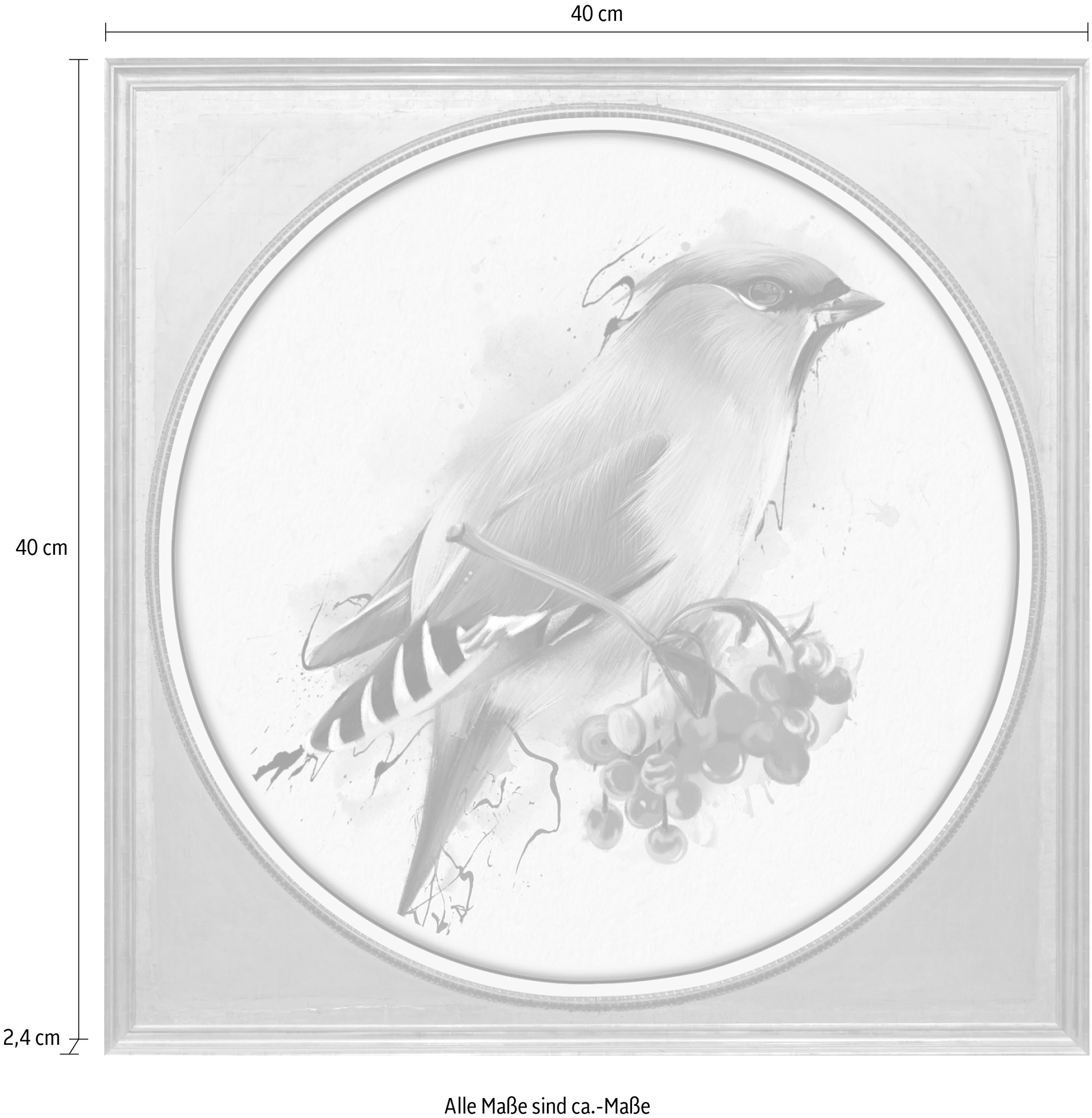 queence Acrylglasbild »Vogel«, Kunst-Vögel-Vogelbilder-Blumen-Blumenbilder-Gemälde, Fine Art-Print in Galeriequalität