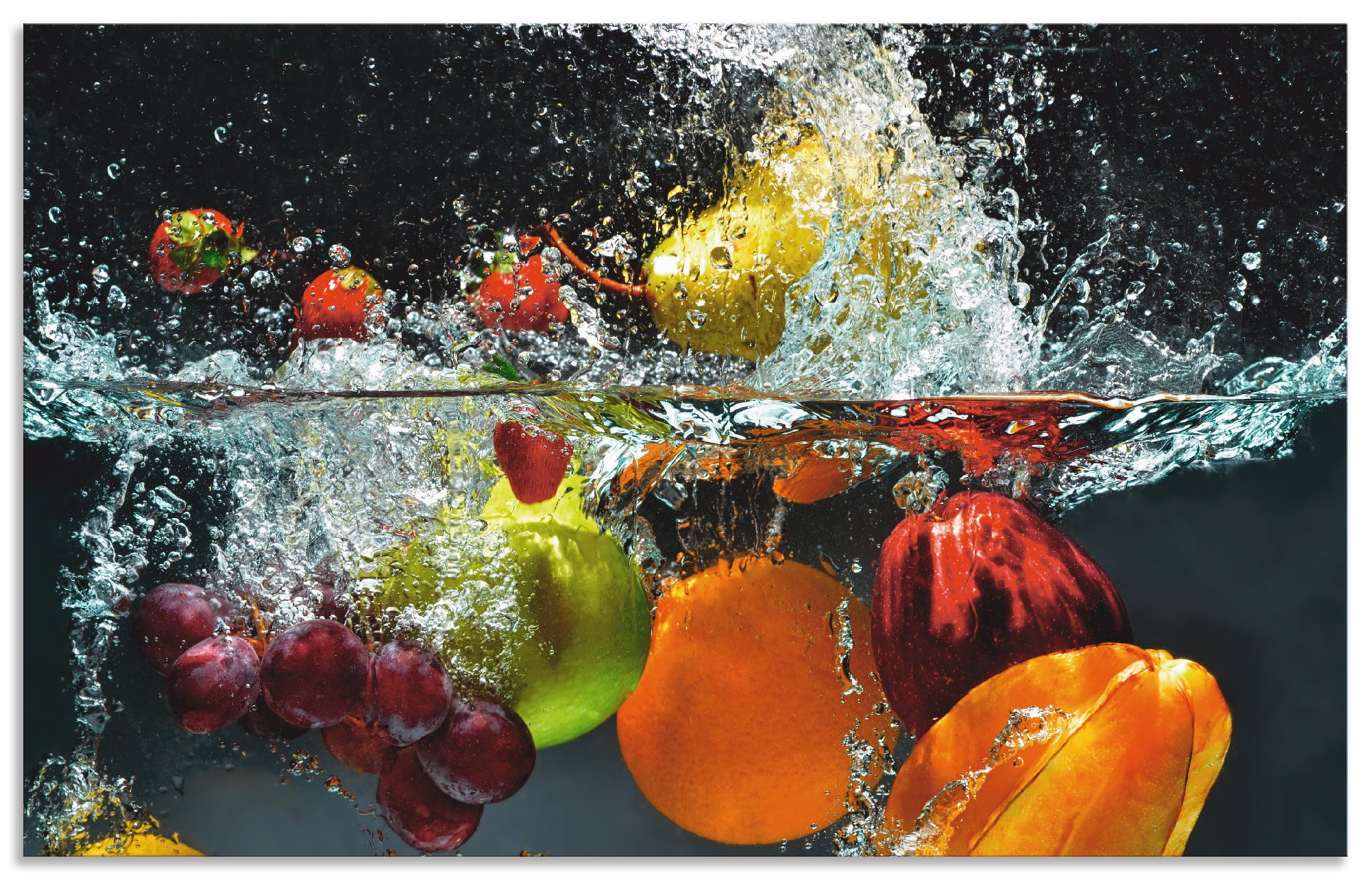 Artland Küchenrückwand »Spritzendes Obst auf dem Wasser« Alu Spritzschutz m günstig online kaufen