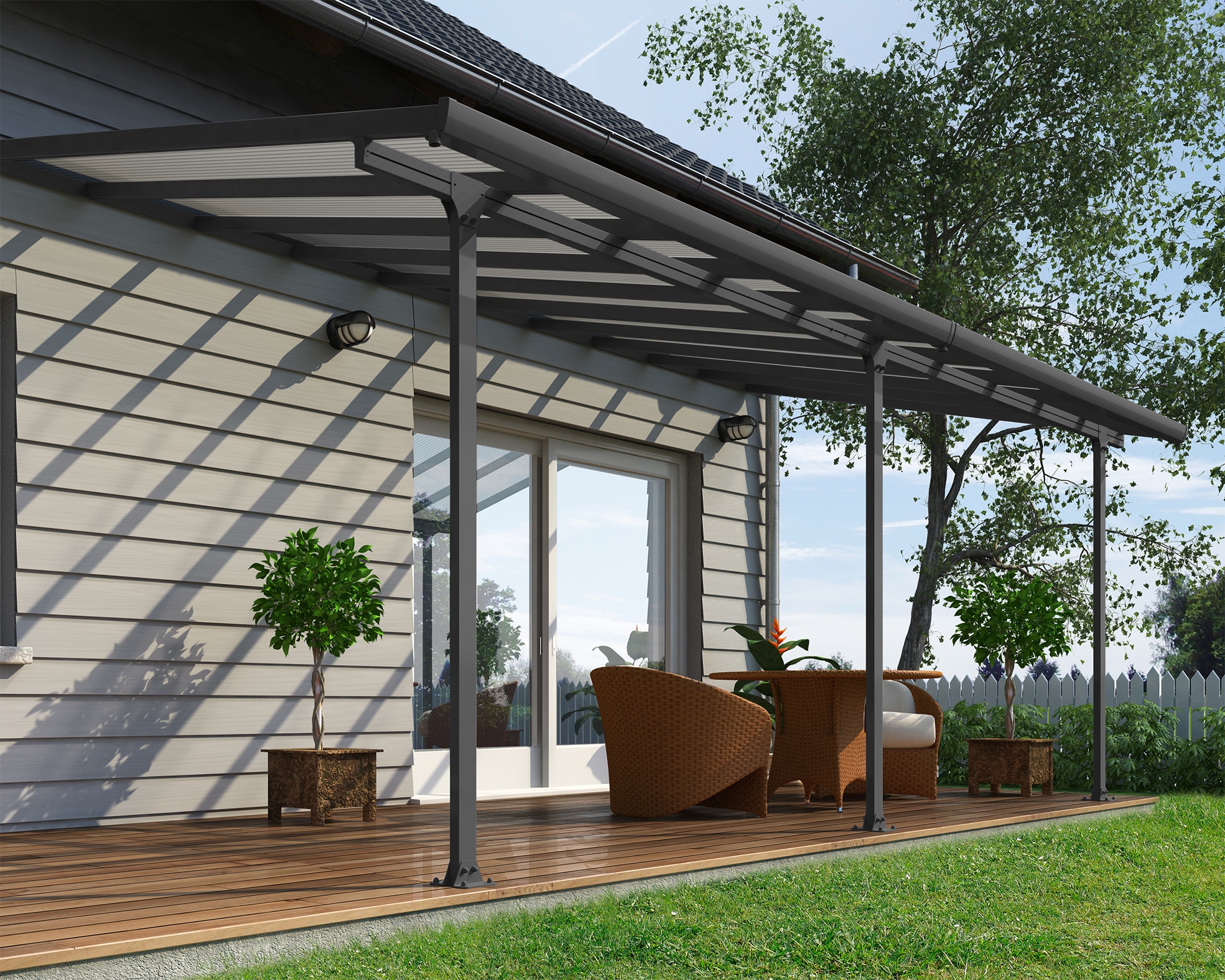 Palram - Canopia Terrassendach »Feria Alu Terrassenüberdachung«, einfache DIY Montage