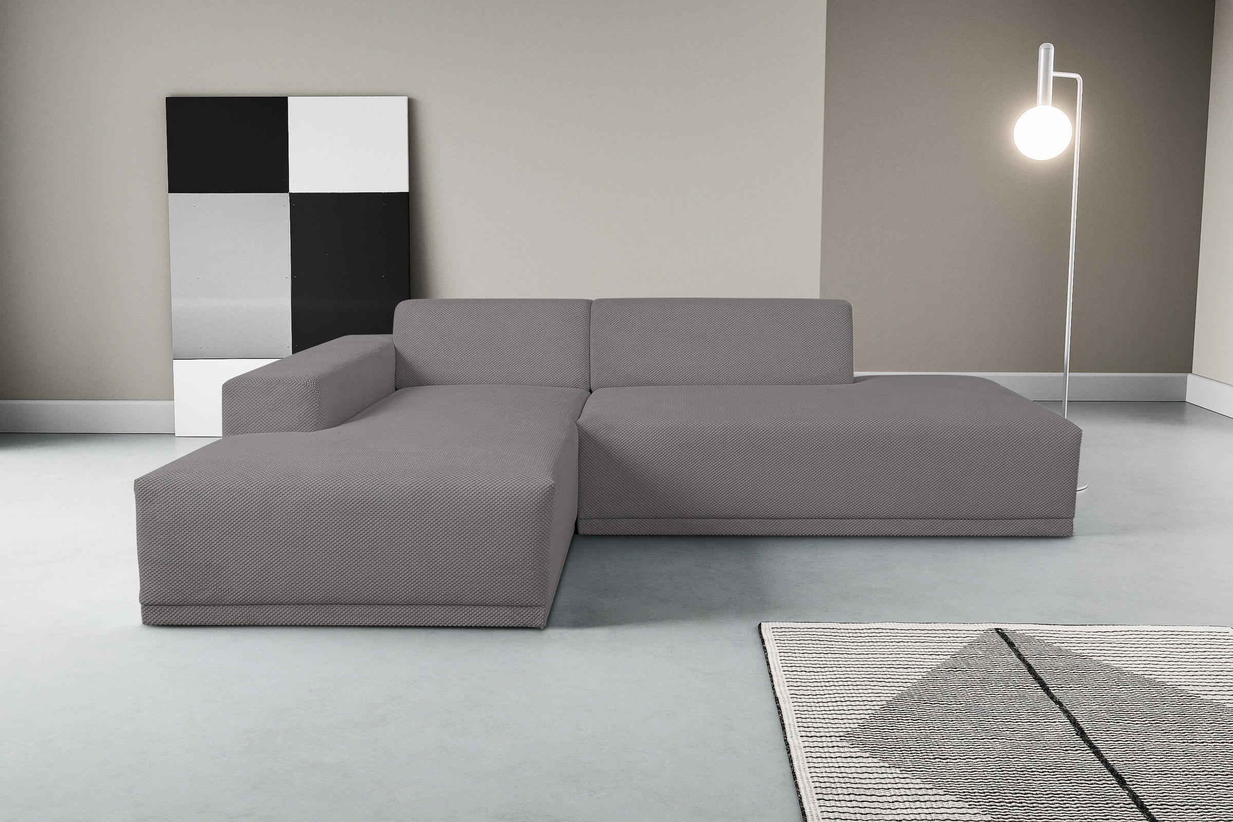 WERK2 Ecksofa »Apollo, hoher Sitzkomfort, aktuelles Design, Breite 264cm, L günstig online kaufen
