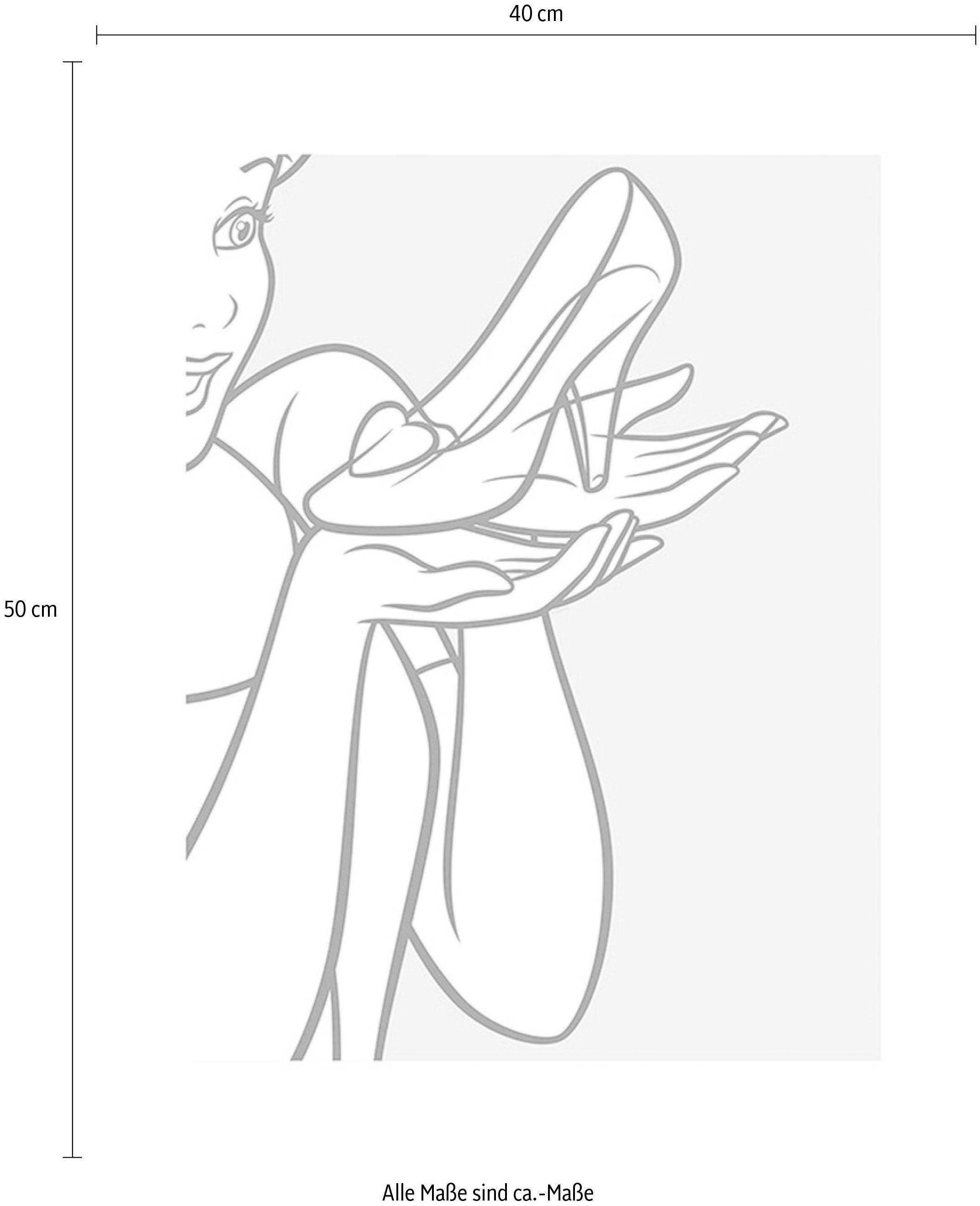 Komar Bild »Cinderella Glass Shoe«, Disney, (1 St.), Wandbild zur Dekoration im Kinderzimmer - ohne Rahmen