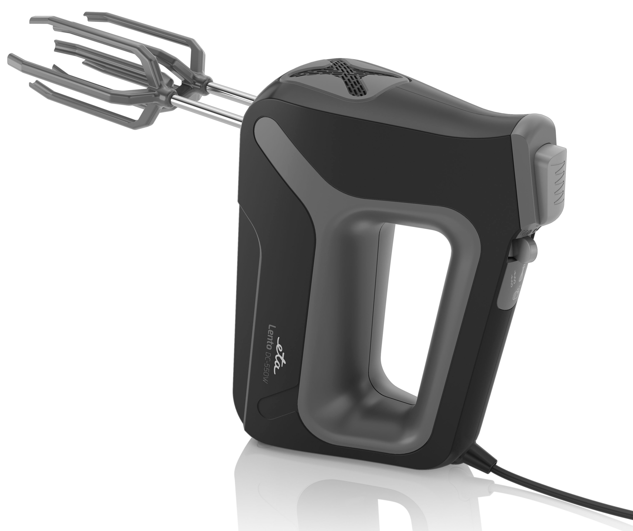 eta Handmixer »LENTO Black ETA305190000«, 550 W, mit 2 Rührhaken, 2 Knethaken, 1 Schneebesen und 1 Messerschleifer