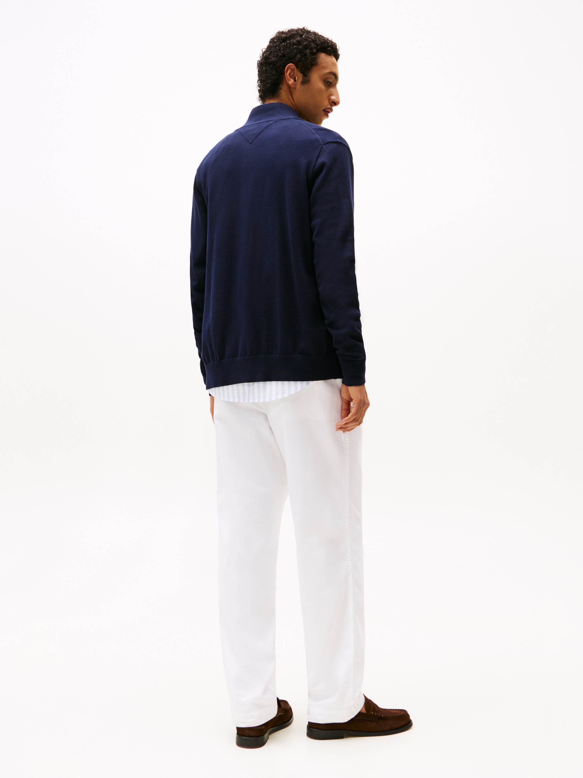 Tommy Hilfiger Strickjacke »ESSENTIAL COTTON ZIP THRU«, mit Logostickerei