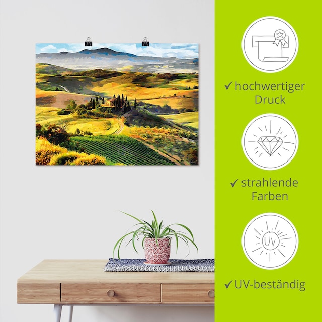 Artland Wandbild »Toskana von oben«, Bilder von Europa, (1 St.), als  Alubild, Leinwandbild, Wandaufkleber oder Poster in versch. Größen auf  Raten kaufen