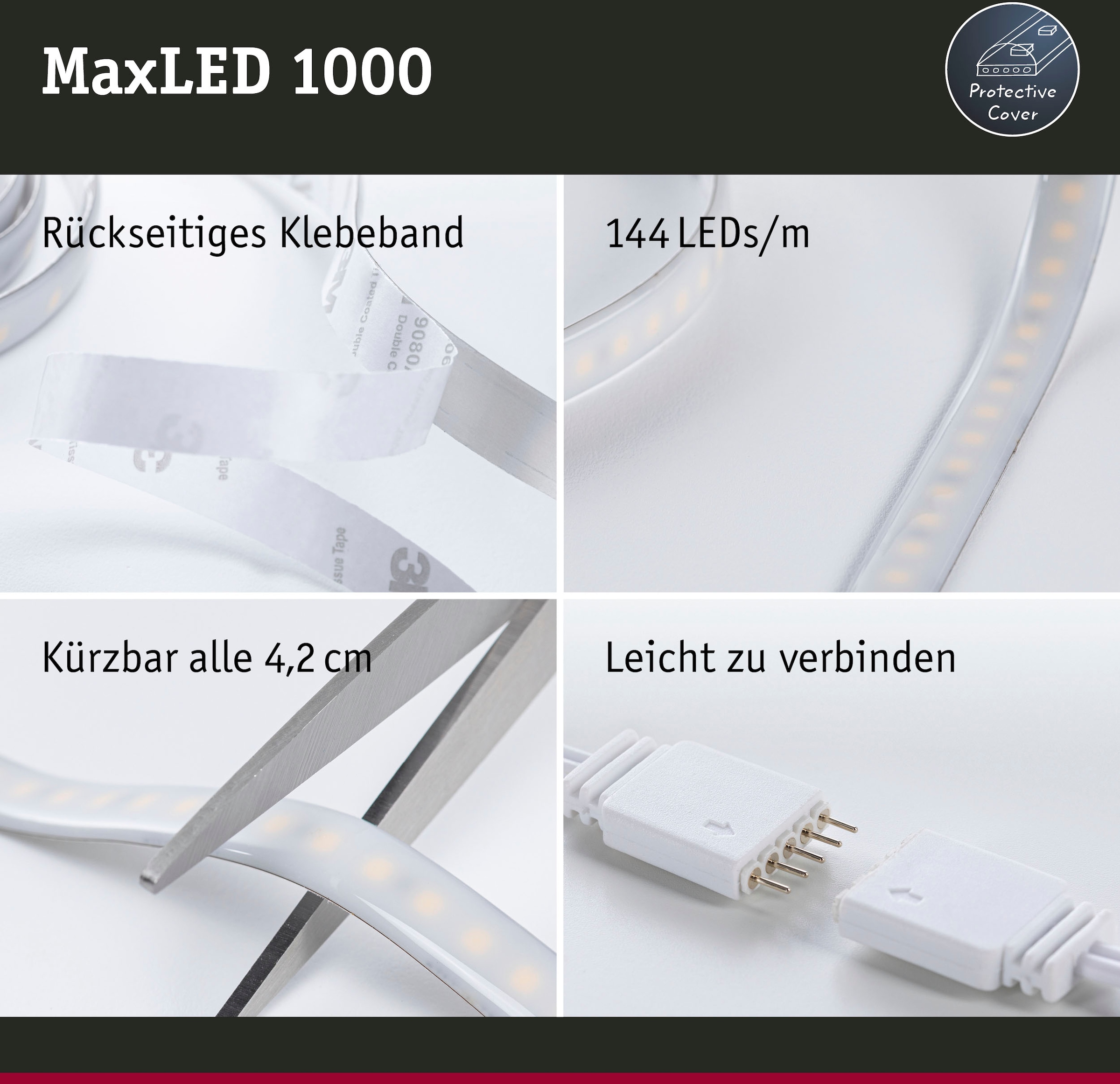 17W Paulmann im 1,5m IP44 Basisset %Sale 1000 »MaxLED Tageslichtweiß 1650lm beschichtet«, 1 jetzt LED-Streifen St.-flammig