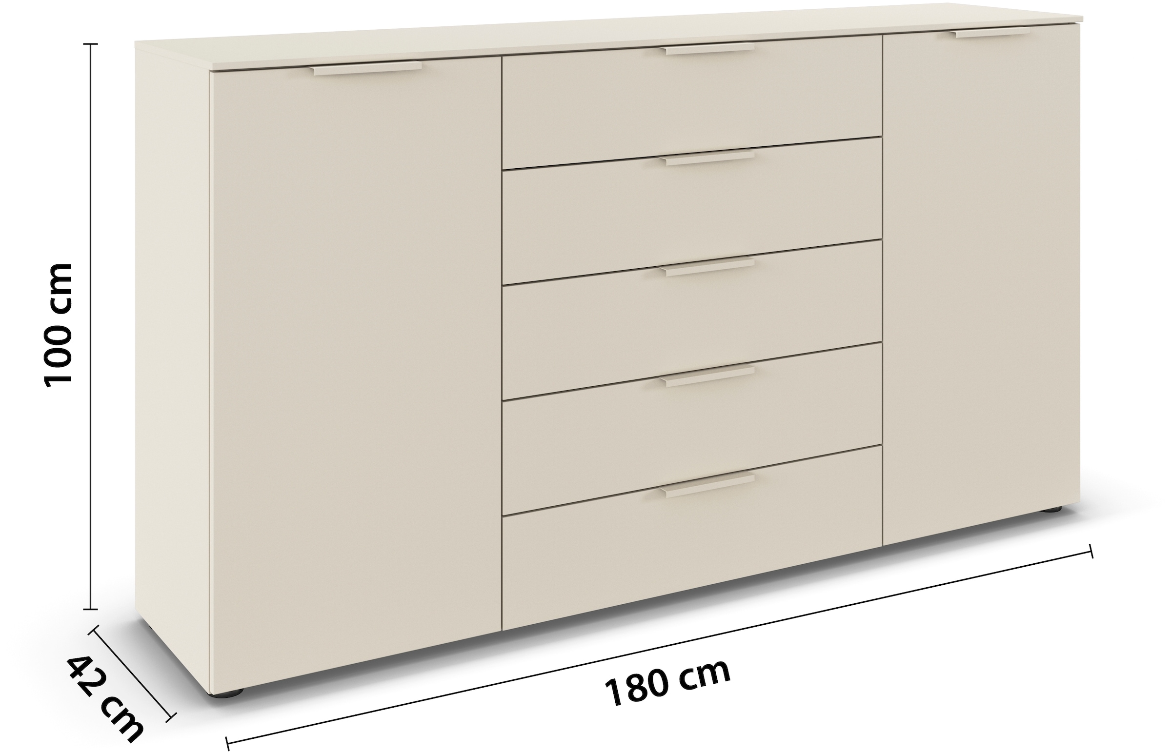rauch Schubkastenkommode »Flipp Schubladenkommode Wäscheschrank Schrank Bestseller OTTO´s Choice«, (Breite 160/180 cm mit 4 Einlegeböden), 2-türig mit 5 Schubladen und Soft-Close-Funktion in zwei Breiten