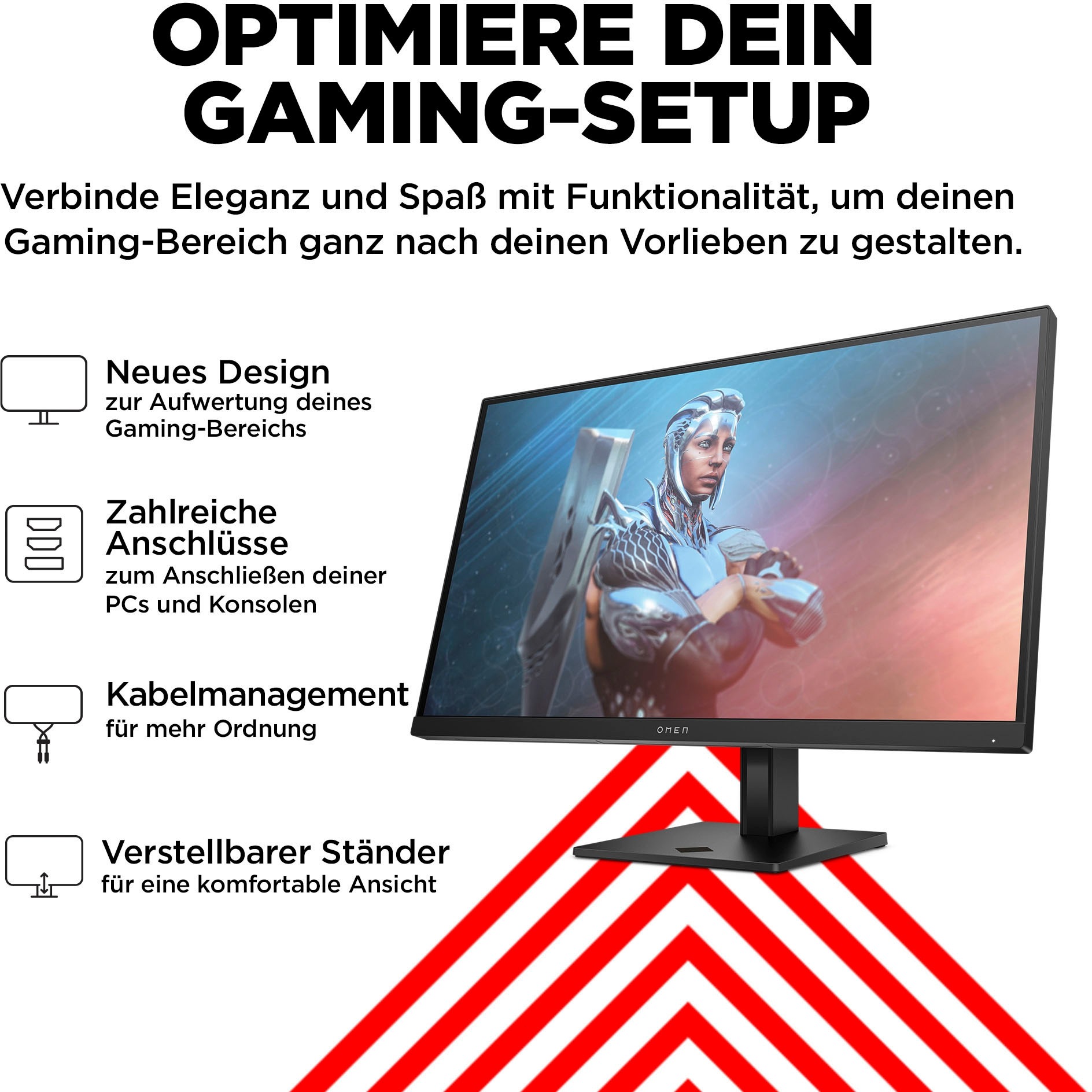 HP Gaming-Monitor »OMEN 27 (HSD-0155-A)«, 68,6 cm/27 Zoll, 1920 x 1080 px, Full HD, 1 ms Reaktionszeit, 165 Hz