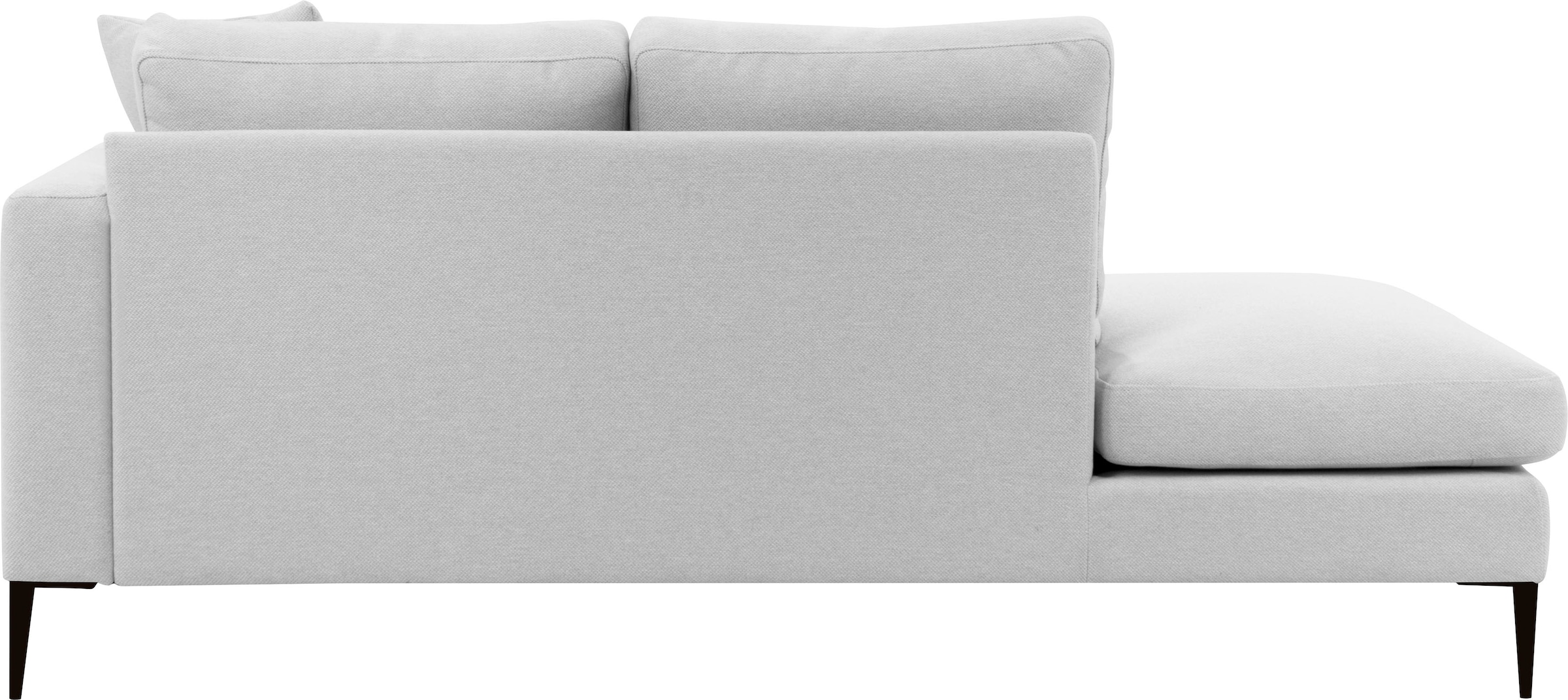 Leonique Recamiere »Cozy Chaiselongue, Maße B/T/H: 195/97/80 cm«, mit losen Kissen und Metallbeinen, Armlehne links oder rechts wählbar