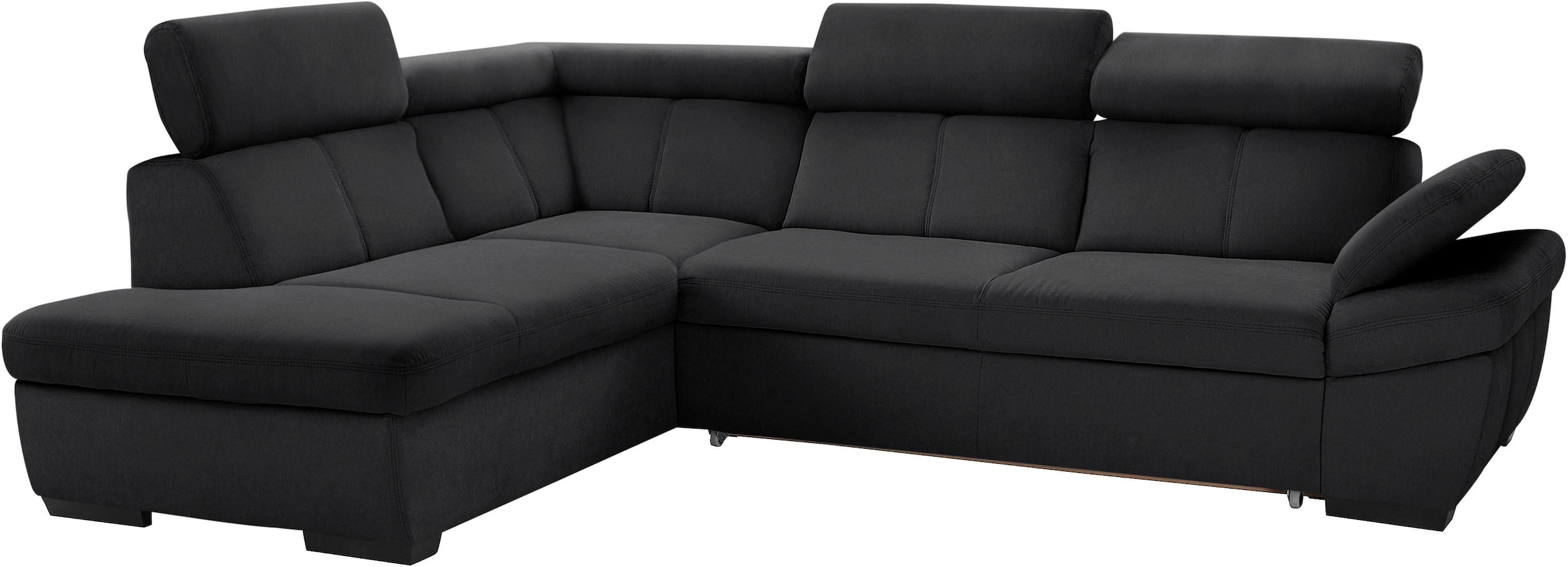 exxpo - sofa fashion Ecksofa »Salerno, klassisch modernes Funktionssofa, hoher Sitzkomfort, L-Form« inkl. Kopf- und Armteilverstellung, wahlweise mit Bettfunktion