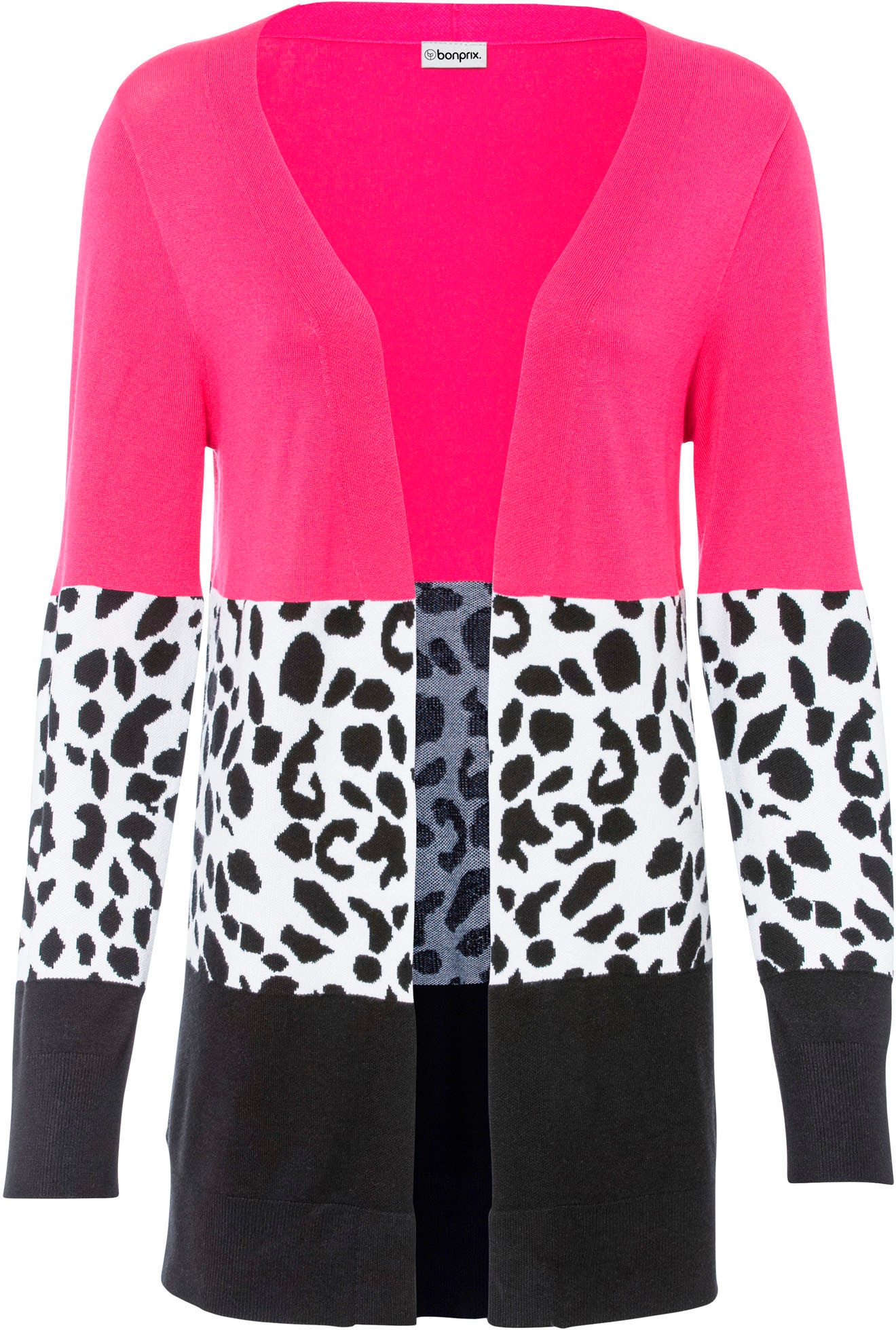 bonprix Longstrickjacke Oversize-Passform, gerippte Struktur, eleganter Stil